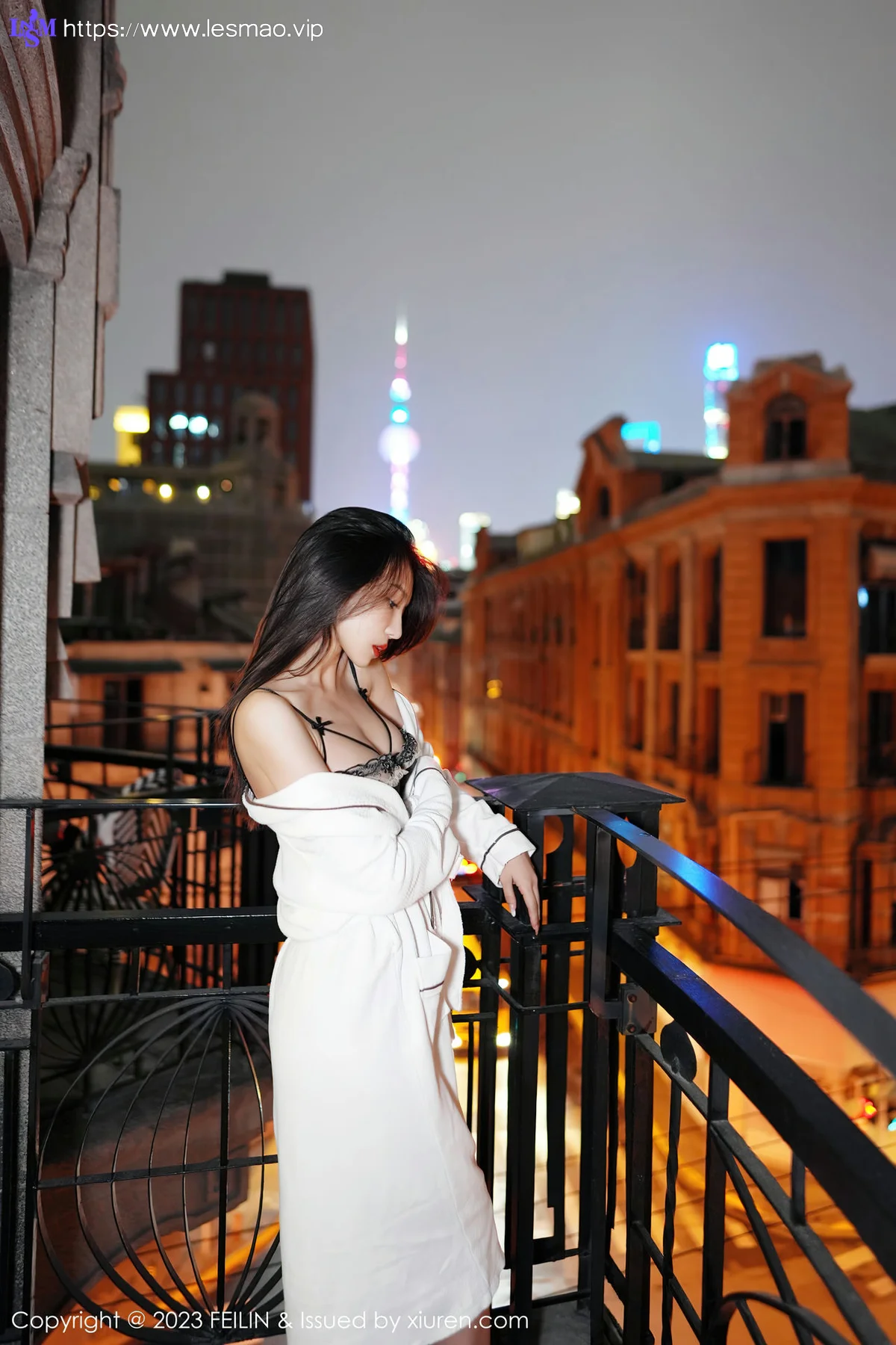 FeiLin 嗲囡囡 Vol.464  冯木木LRIS 白色睡袍下写真 - 5