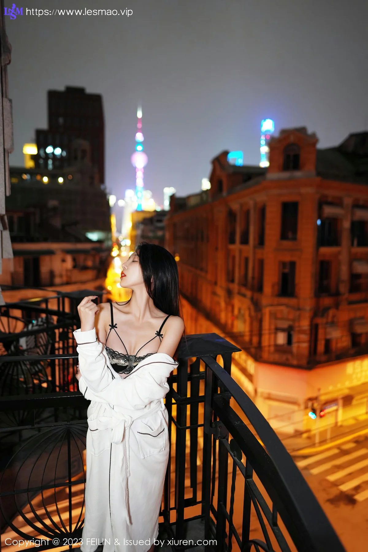 FeiLin 嗲囡囡 Vol.464  冯木木LRIS 白色睡袍下写真 - 8