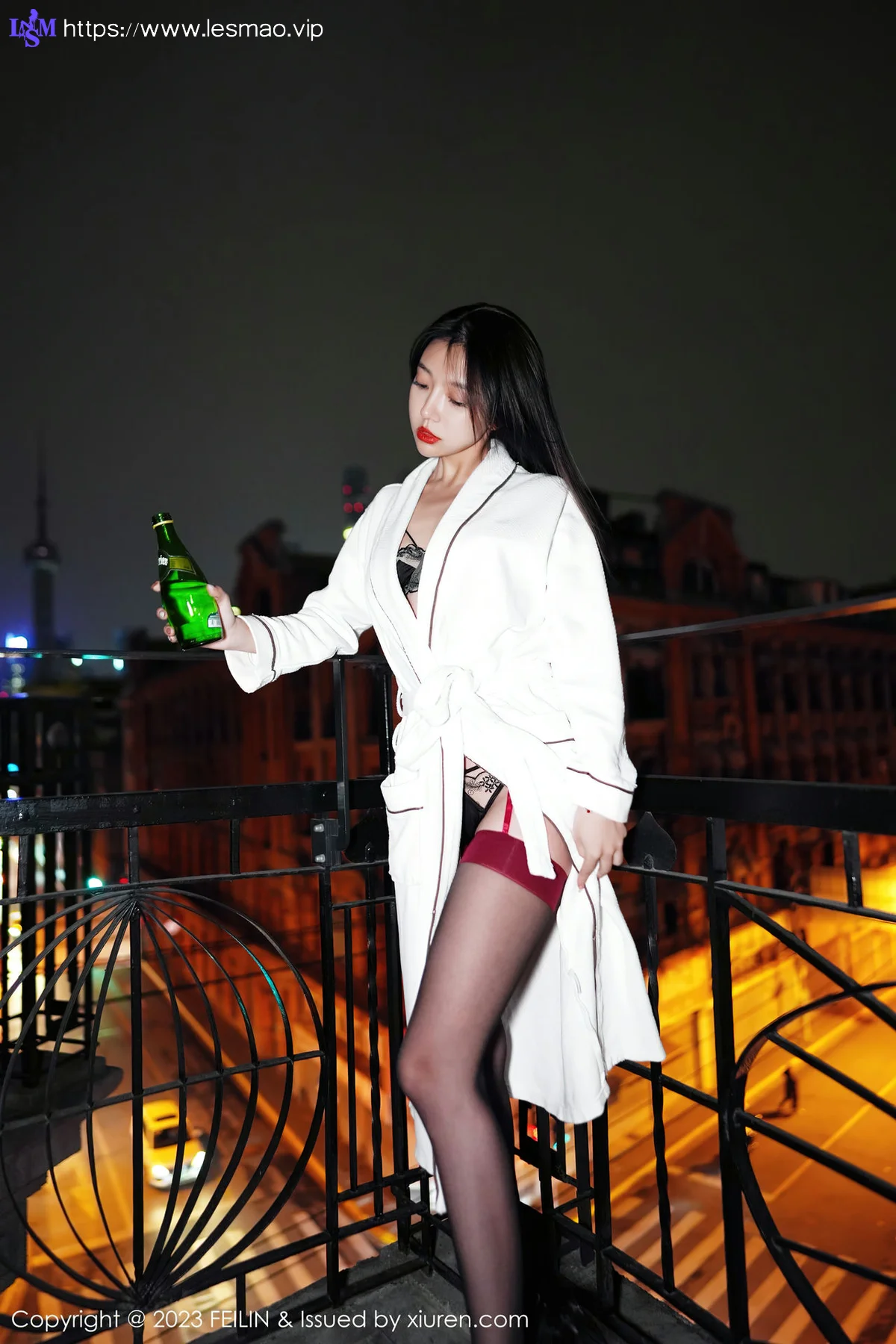 FeiLin 嗲囡囡 Vol.464  冯木木LRIS 白色睡袍下写真 - 6