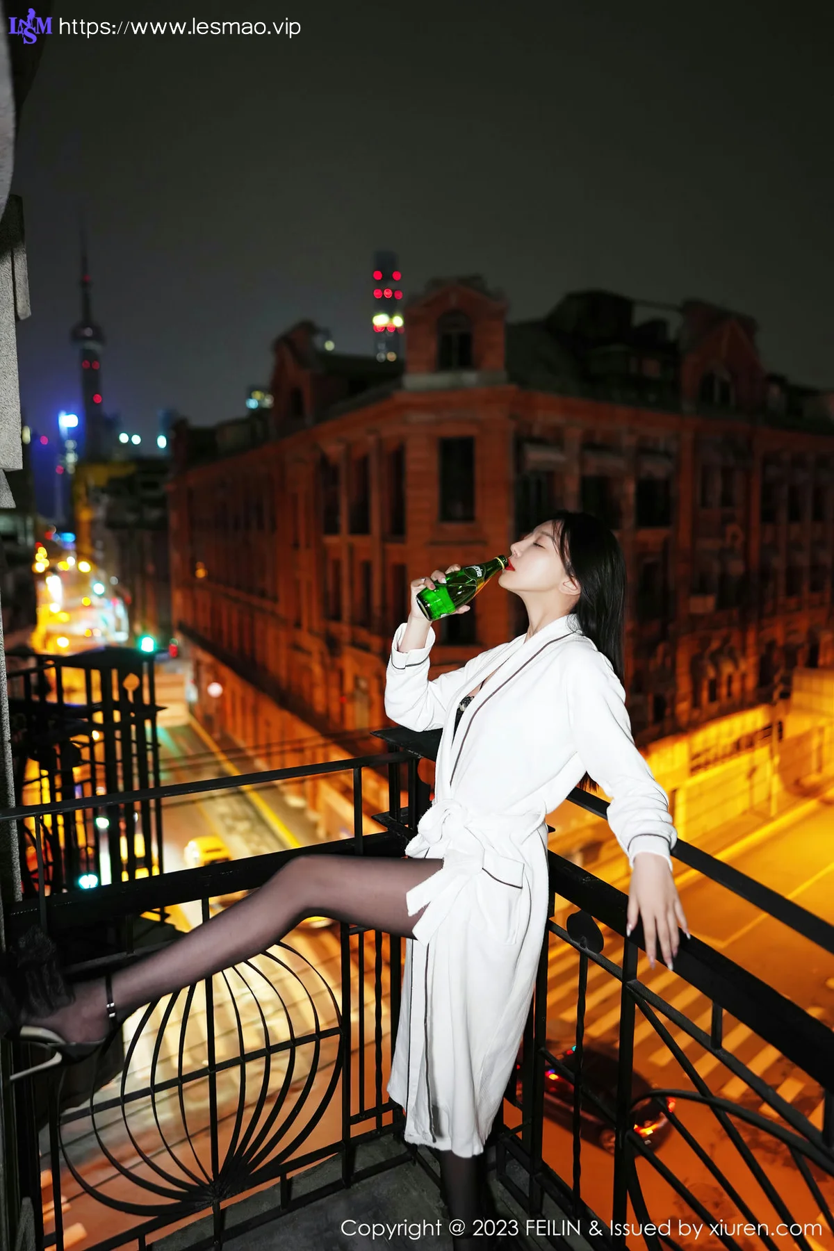 FeiLin 嗲囡囡 Vol.464  冯木木LRIS 白色睡袍下写真 - 8