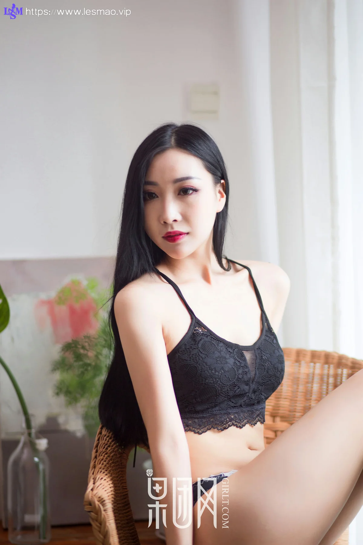 GIRLT 果团网 No.081 Modo 雨儿黑丝魅惑_薄荷叶SUMMER - 1