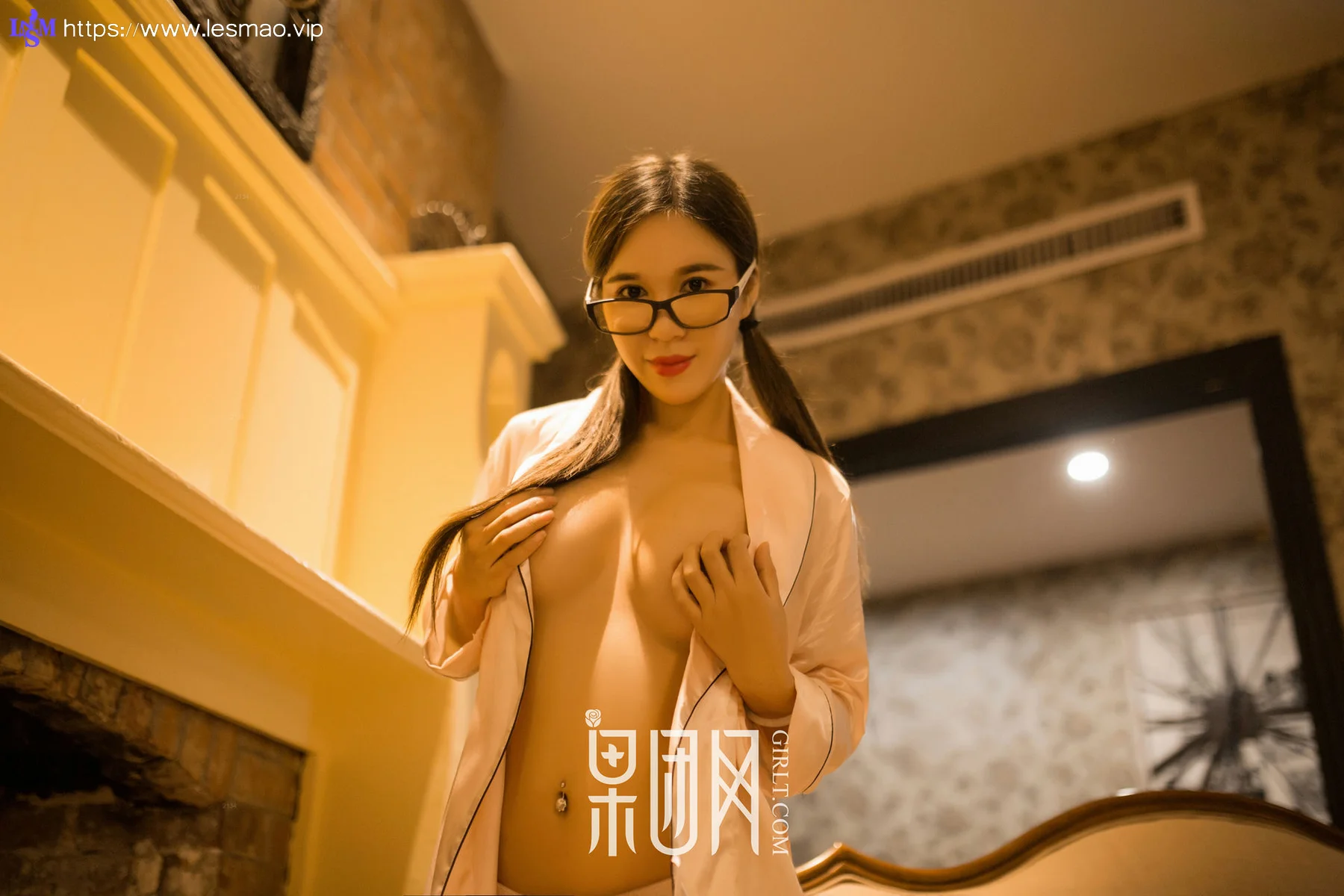 GIRLT 果团网 No.112 Modo 王紫果团首秀_独眼大脸猫 女仆制服 - 2