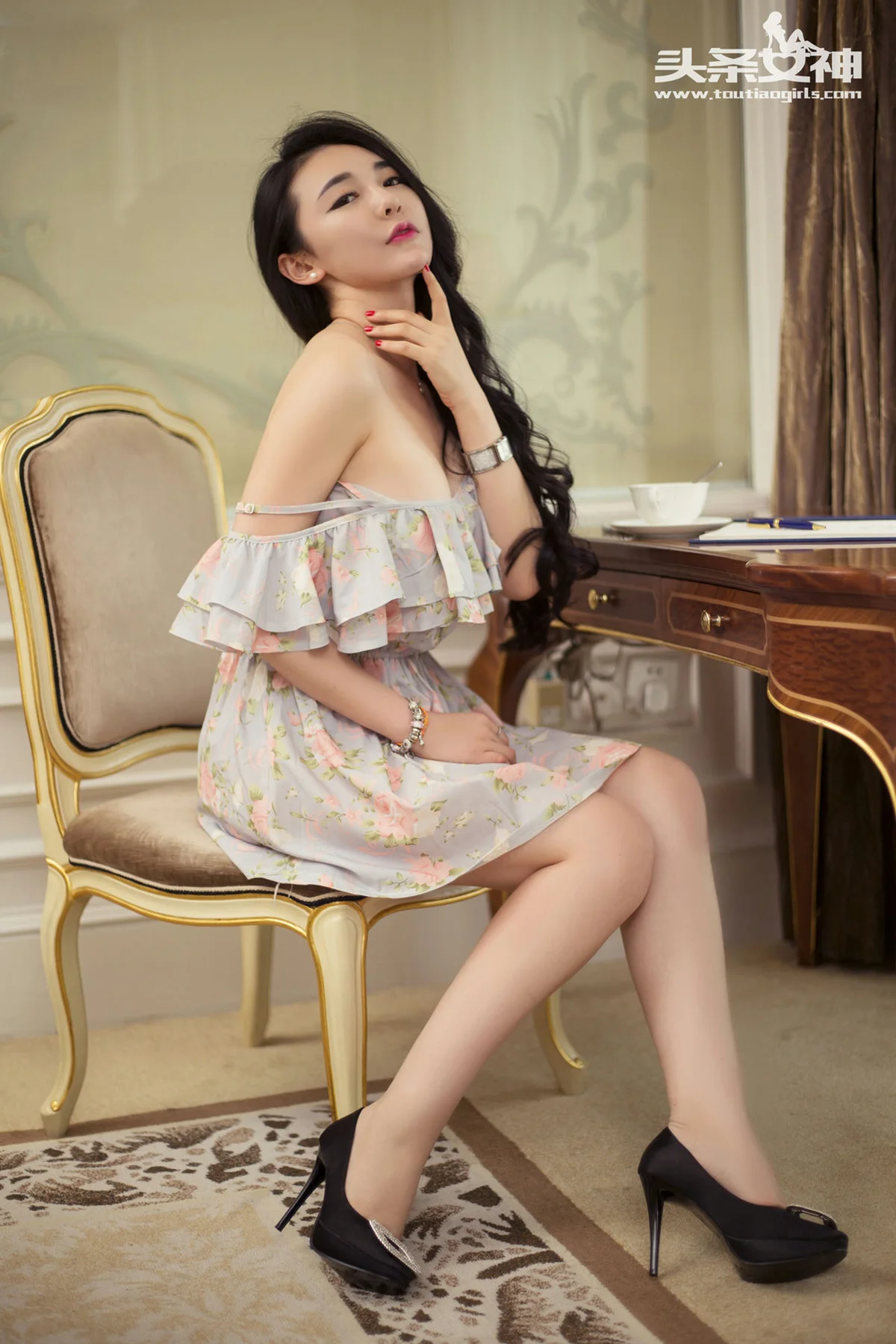 Goddes 头条女神 No.025 Modo 珊珊妩媚花裙子 - 1