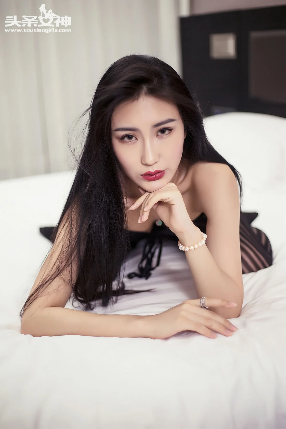 Goddes 头条女神 No.049 Modo 爱妮黑纱连体袜 - 7
