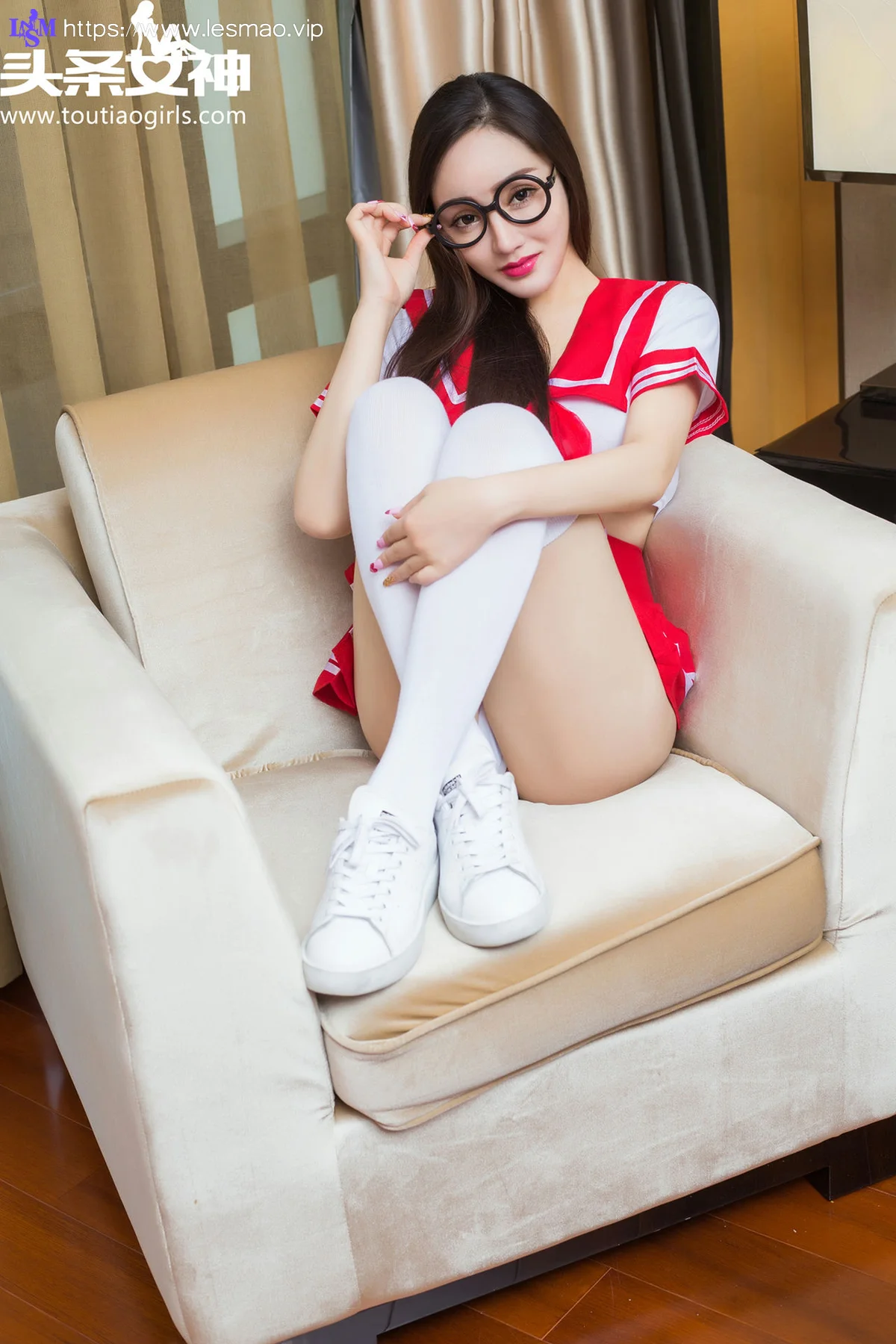 Goddes 头条女神 No.161 Modo 麦苹果女学生服 眼镜美女 - 5