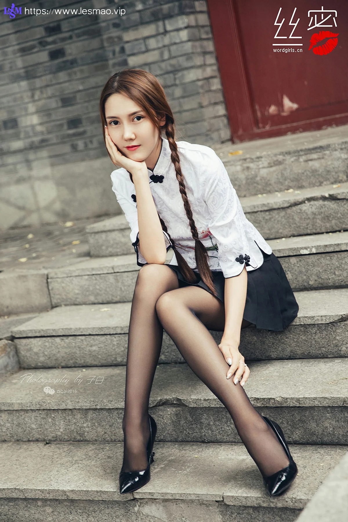 Goddes 头条女神 No.759 莎伦 胡同里的黑丝小妞马尾少女 - 10