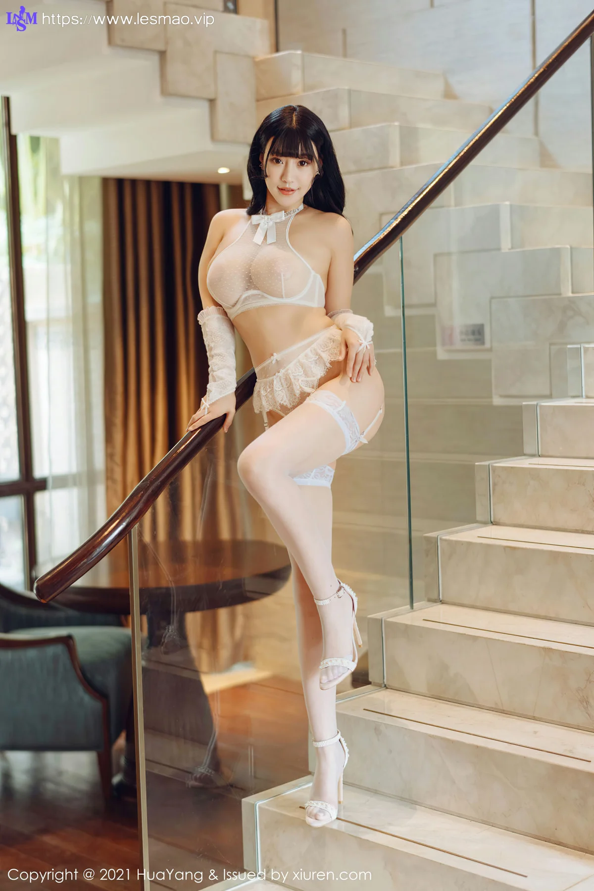 HuaYang 花漾show Vol.348 白色镂空巨乳 朱可儿 - 5