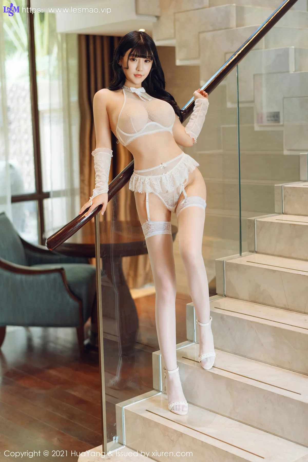 HuaYang 花漾show Vol.348 白色镂空巨乳 朱可儿 - 7