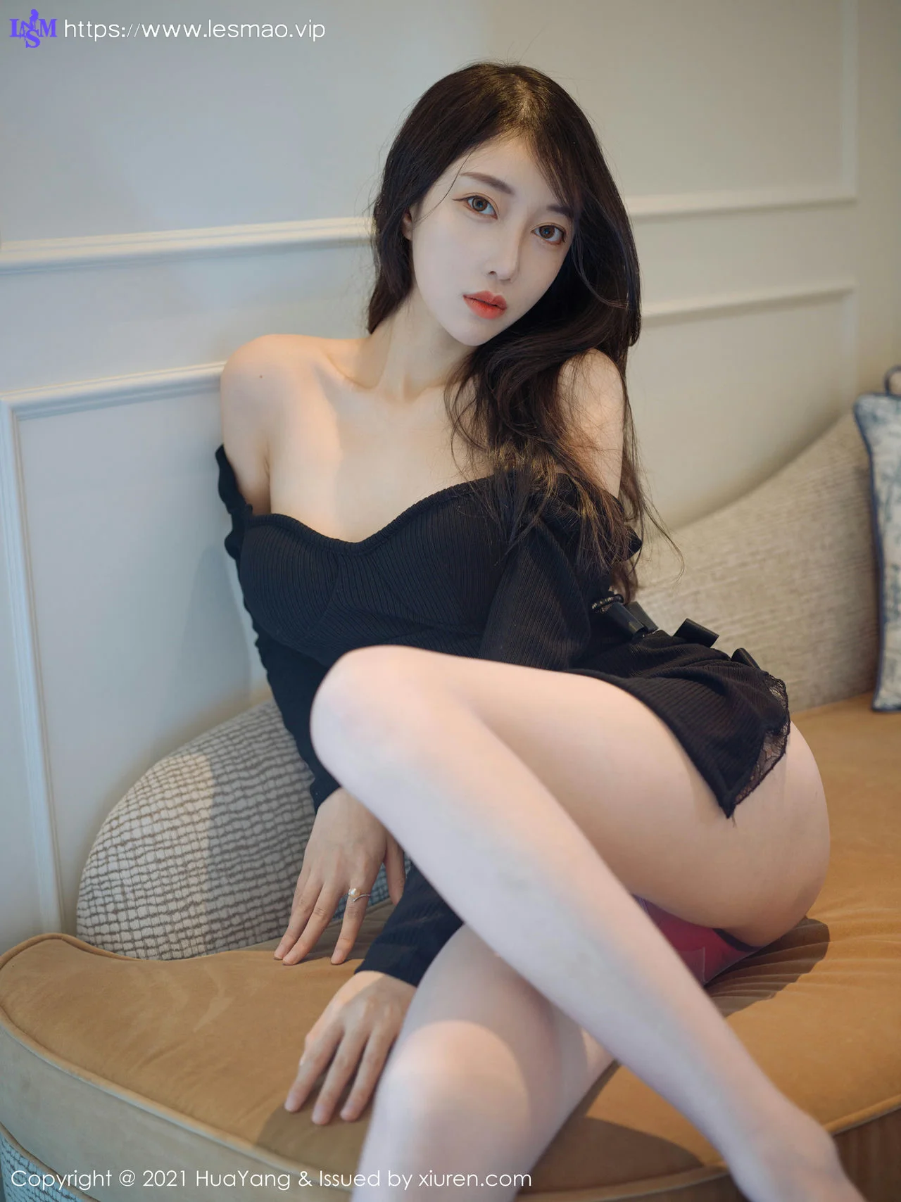 HuaYang 花漾show Vol.374 丽质美人 玥儿玥er 黑色礼裙 - 8