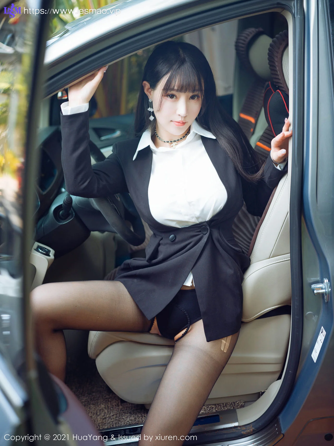 HuaYang 花漾show Vol.383 老司机朱可儿车拍主题 朱可儿Flower 三... - 6