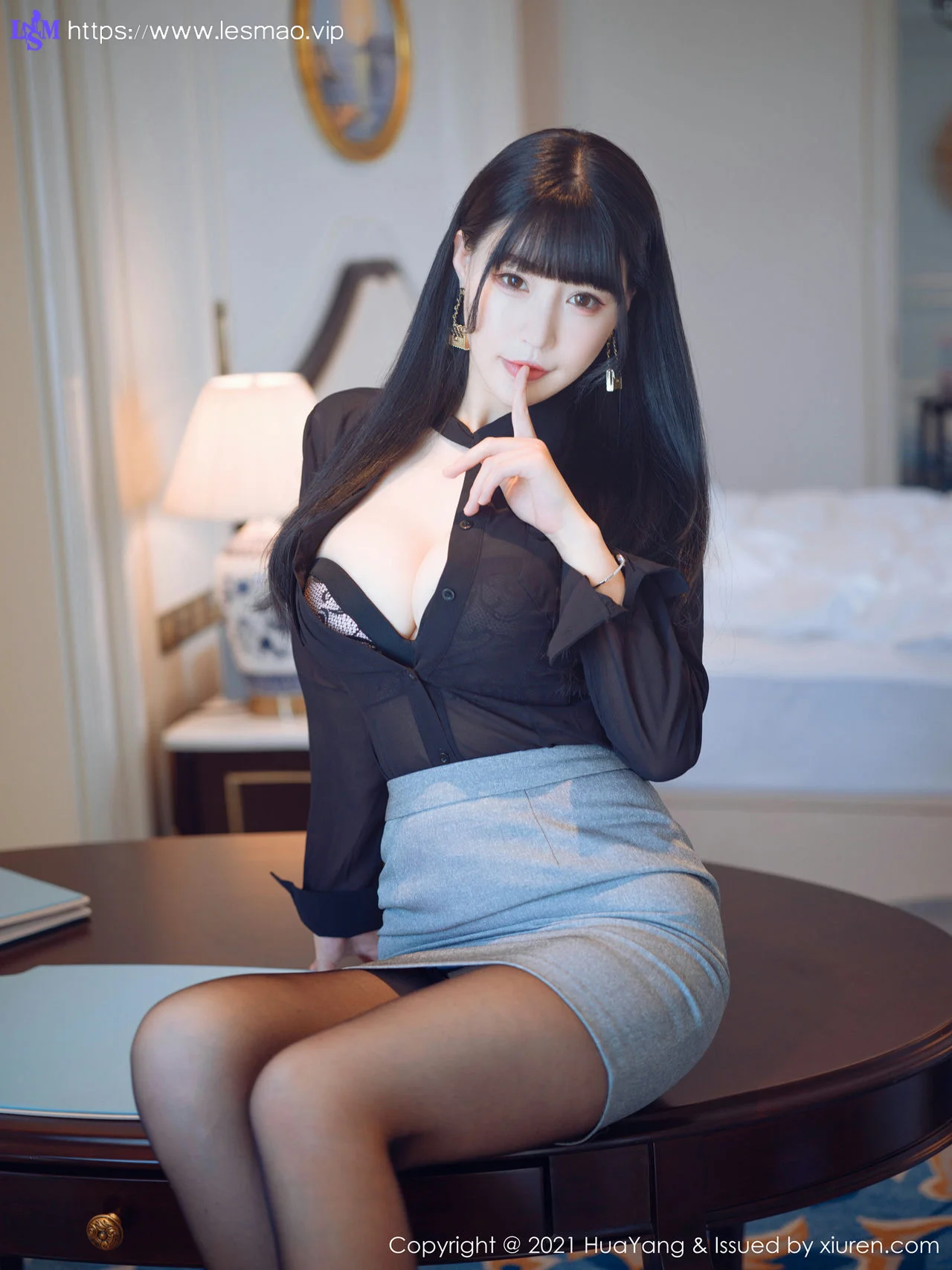 HuaYang 花漾show Vol.401 的黑色情趣内衣 朱可儿Flower 厦门旅拍... - 2