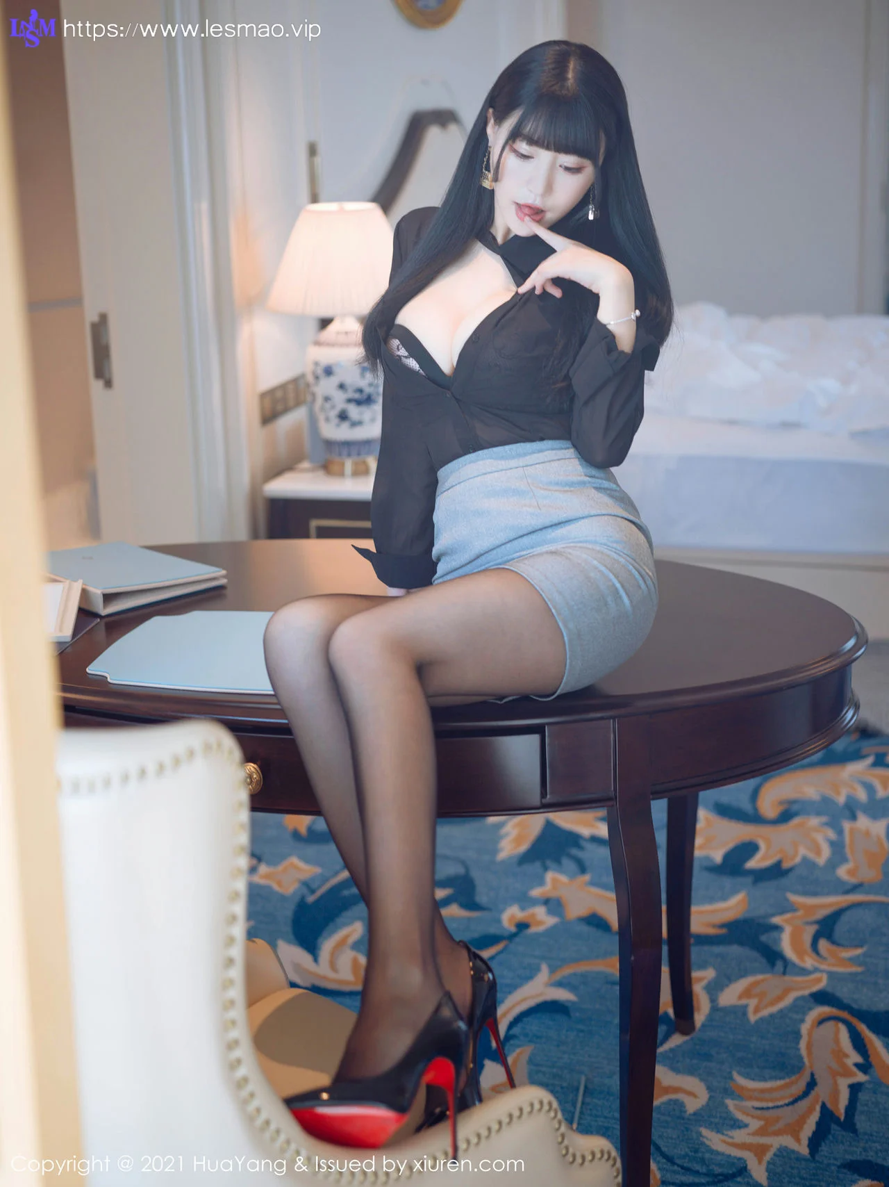 HuaYang 花漾show Vol.401 的黑色情趣内衣 朱可儿Flower 厦门旅拍... - 3