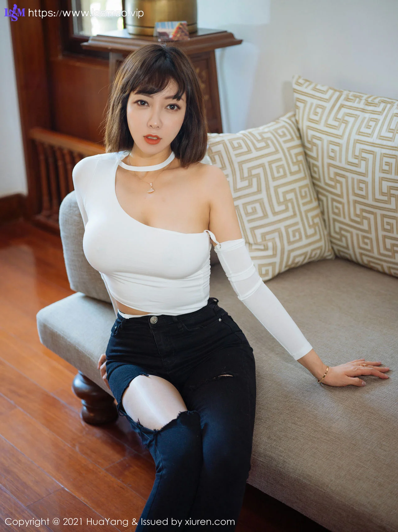 HuaYang 花漾show Vol.414 牛仔裤与朦胧丝袜 果儿Victoria 西双版... - 4