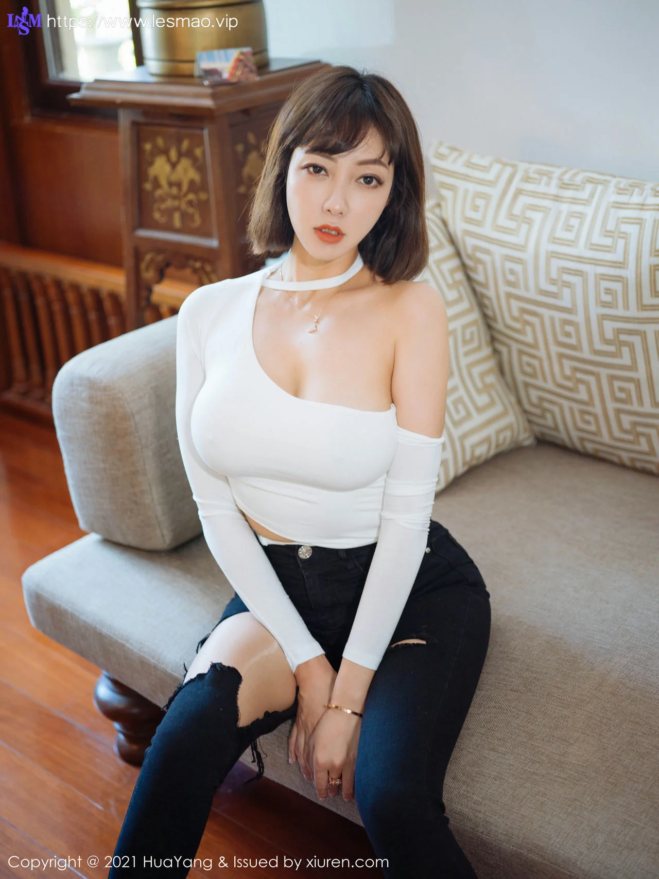 HuaYang 花漾show Vol.414 牛仔裤与朦胧丝袜 果儿Victoria 西双版... - 5