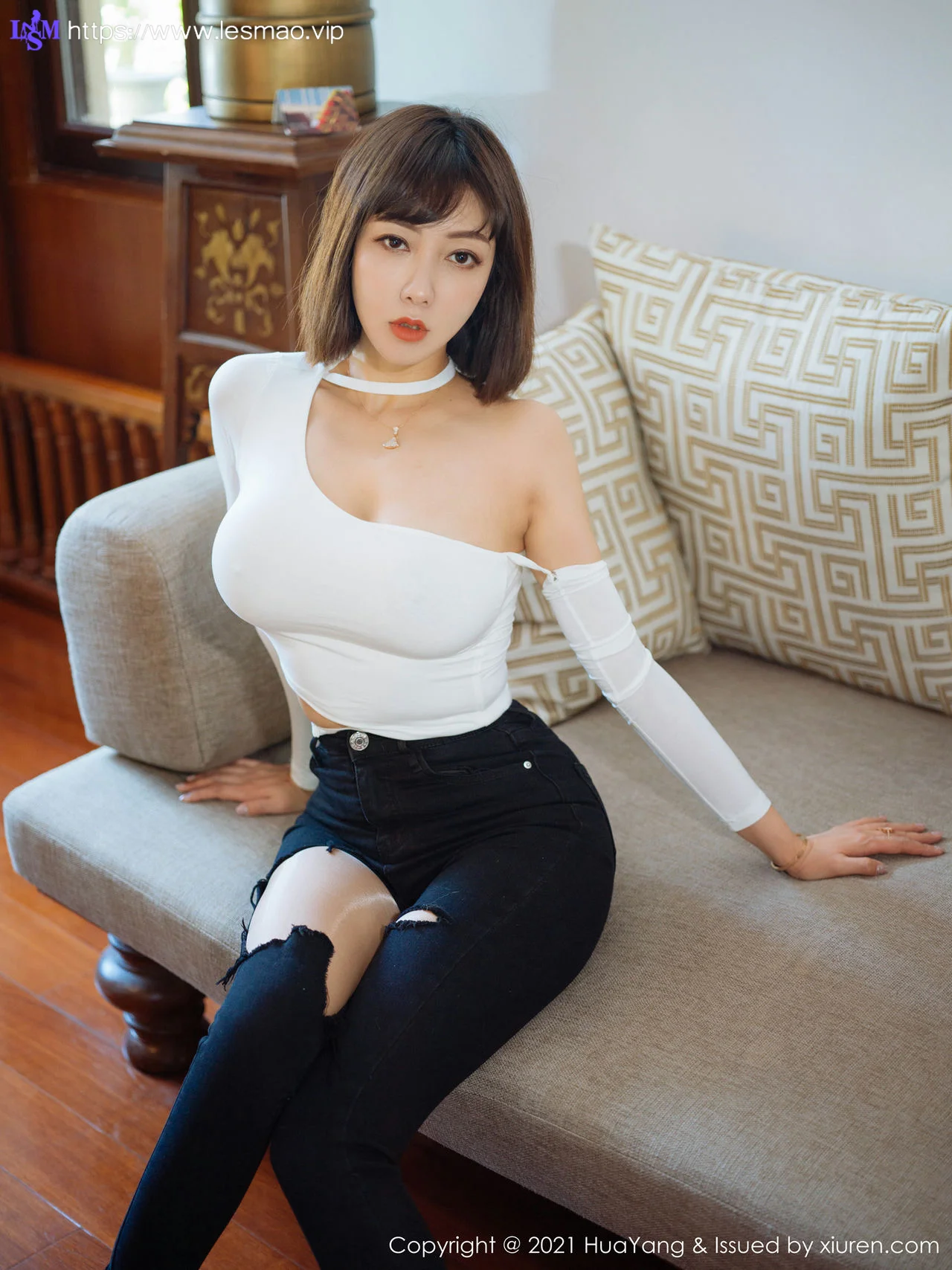 HuaYang 花漾show Vol.414 牛仔裤与朦胧丝袜 果儿Victoria 西双版... - 7