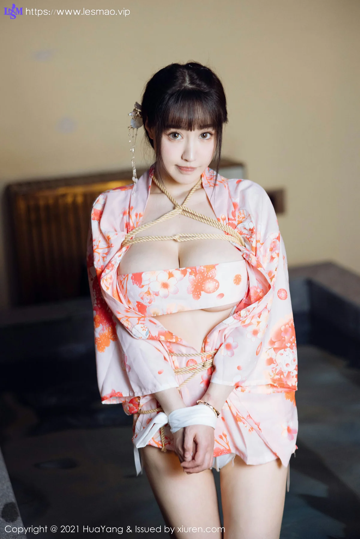 HuaYang 花漾show Vol.463 温泉和服捆绑 朱可儿Flower 成都旅拍33 - 3