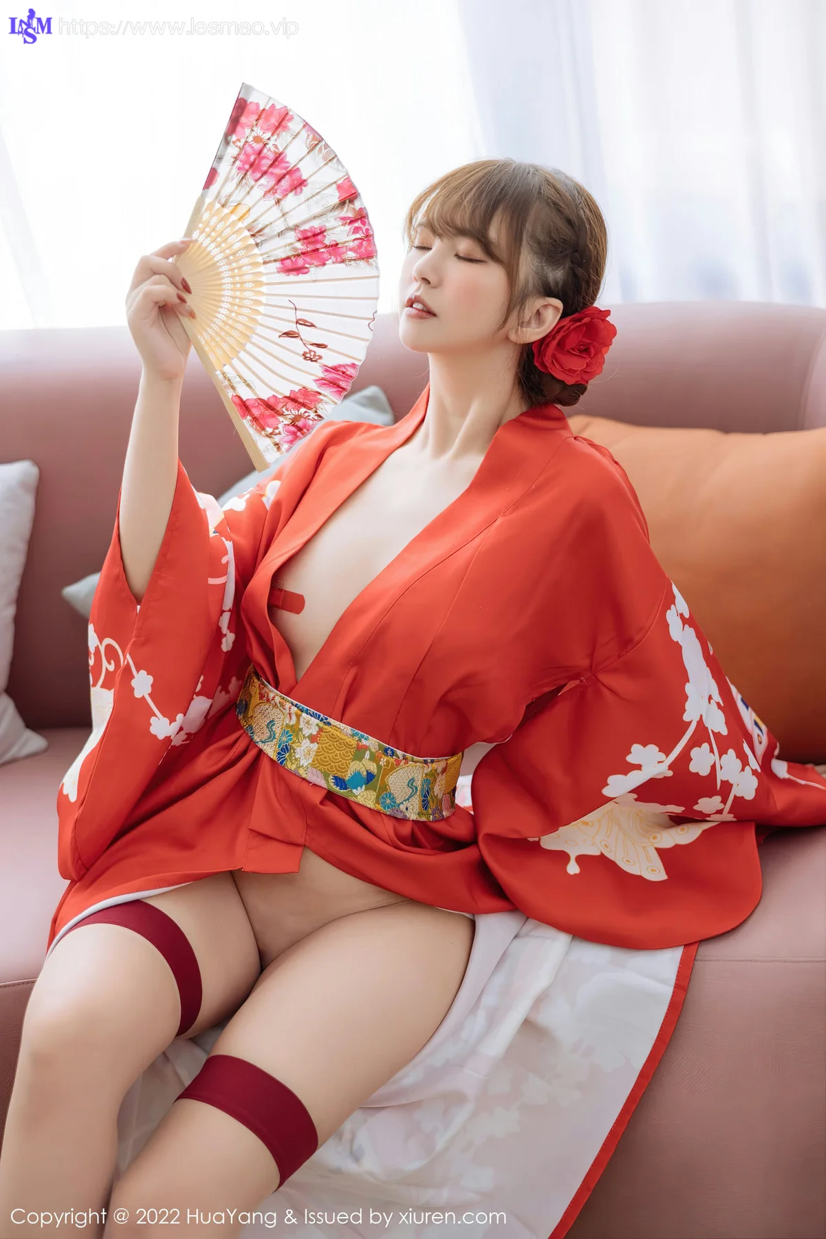 HuaYang 花漾show Vol.518 张思允Nice 红色和服西双版纳旅拍1 - 7