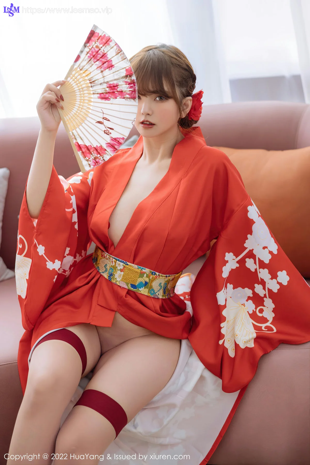 HuaYang 花漾show Vol.518 张思允Nice 红色和服西双版纳旅拍1 - 10