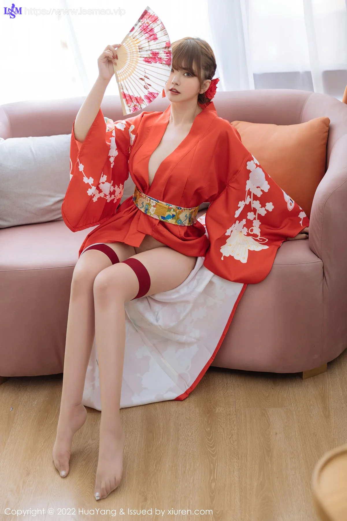 HuaYang 花漾show Vol.518 张思允Nice 红色和服西双版纳旅拍1 - 1