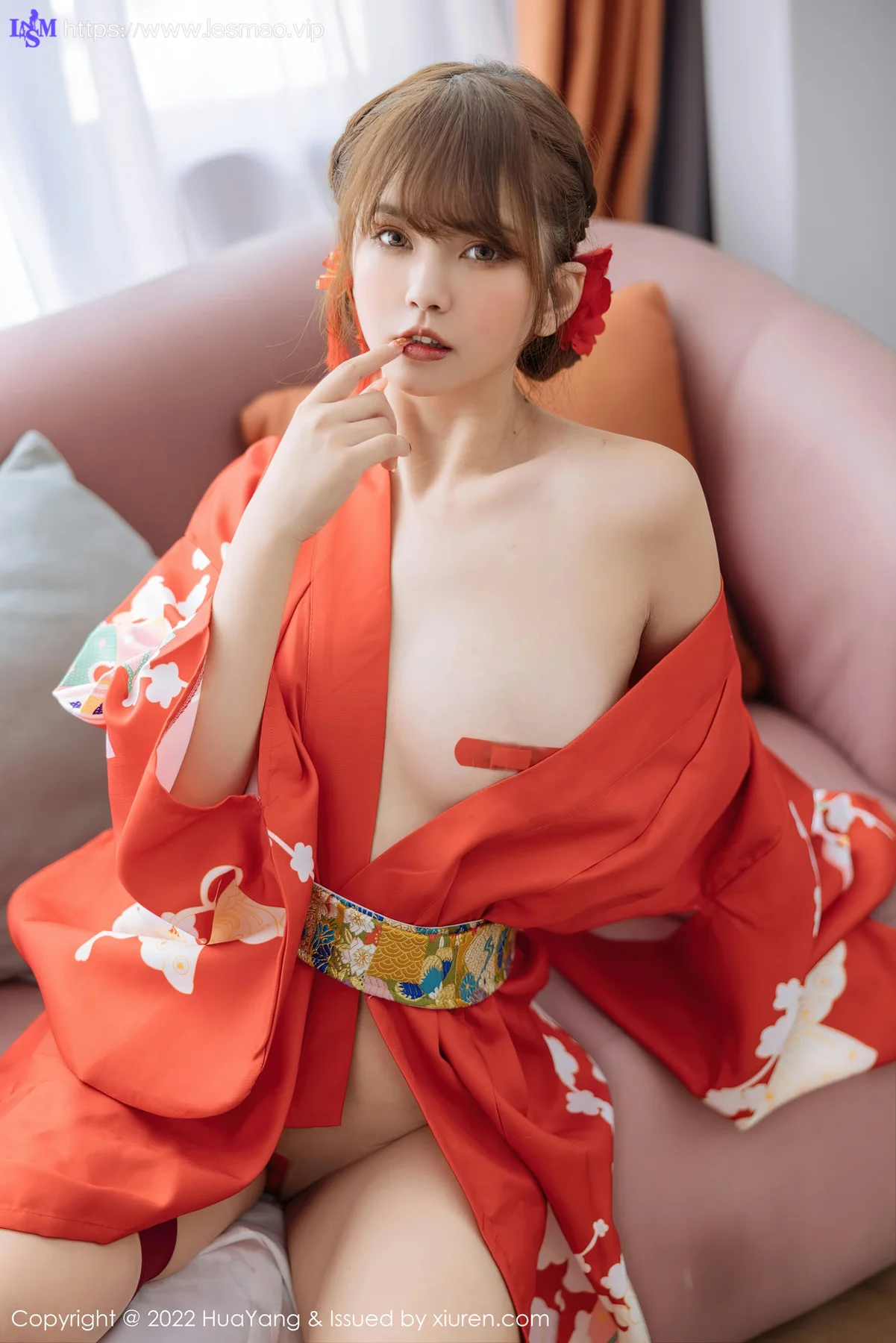 HuaYang 花漾show Vol.518 张思允Nice 红色和服西双版纳旅拍1 - 4