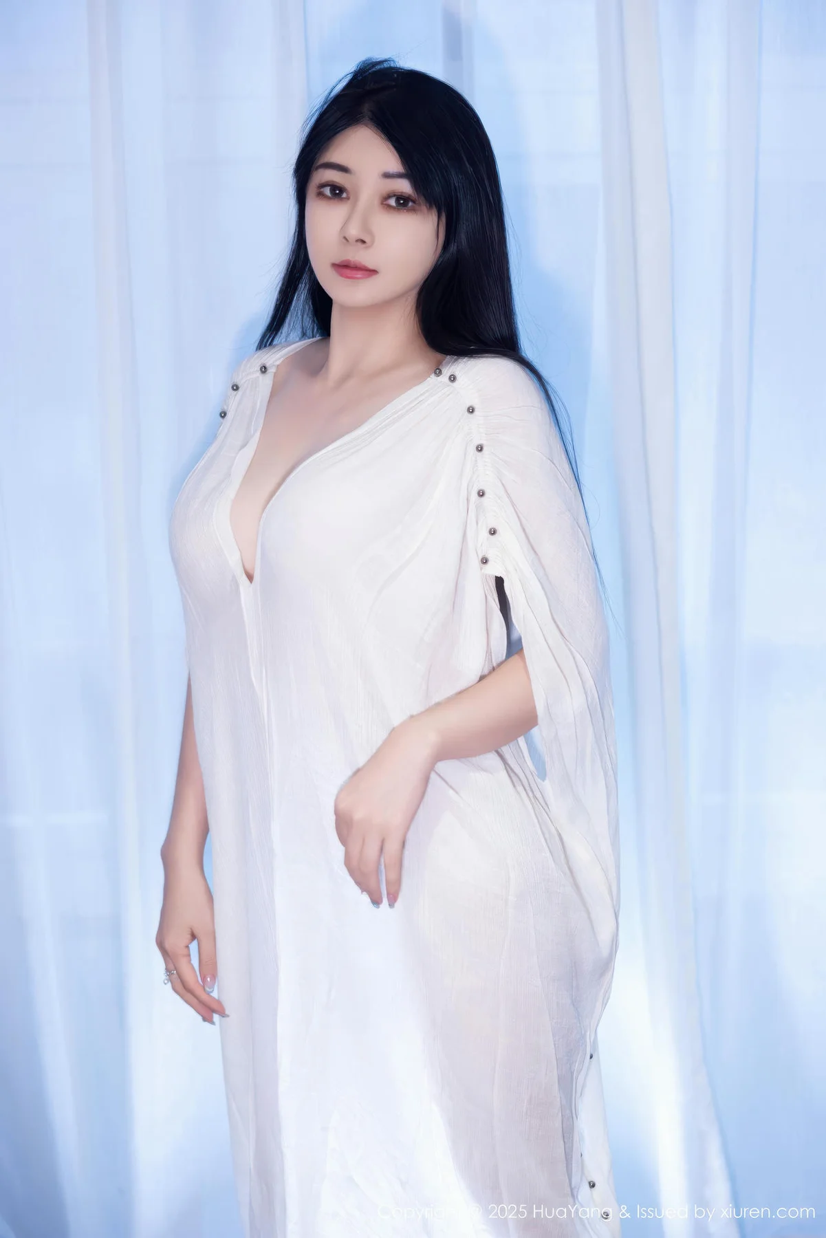 HuaYang 花漾show Vol.653 凯竹法师 白色连衣裙透视 - 1