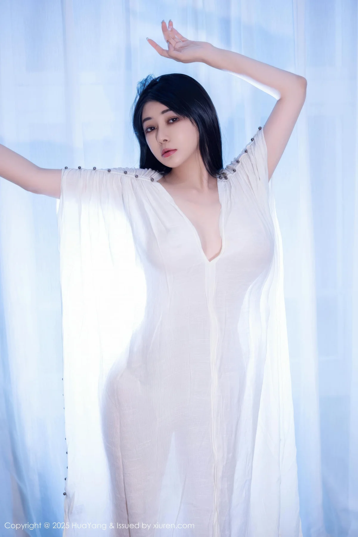 HuaYang 花漾show Vol.653 凯竹法师 白色连衣裙透视 - 9