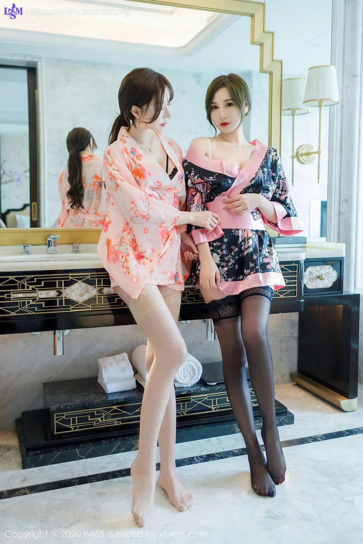 IMiss 爱蜜社 Vol.493 模特合辑 lavinia肉肉和lindalinda 性感丝袜 - 1