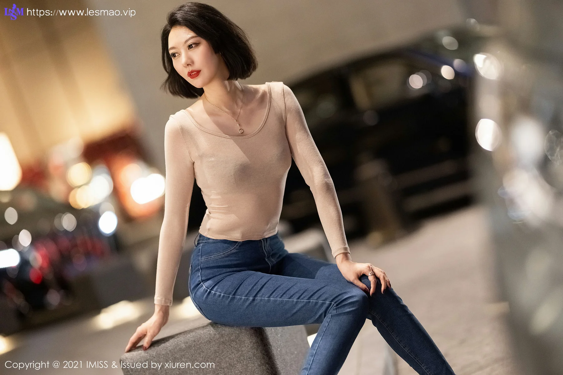 IMiss 爱蜜社 Vol.600 外拍牛仔  艺轩 气质美女写真2 - 1