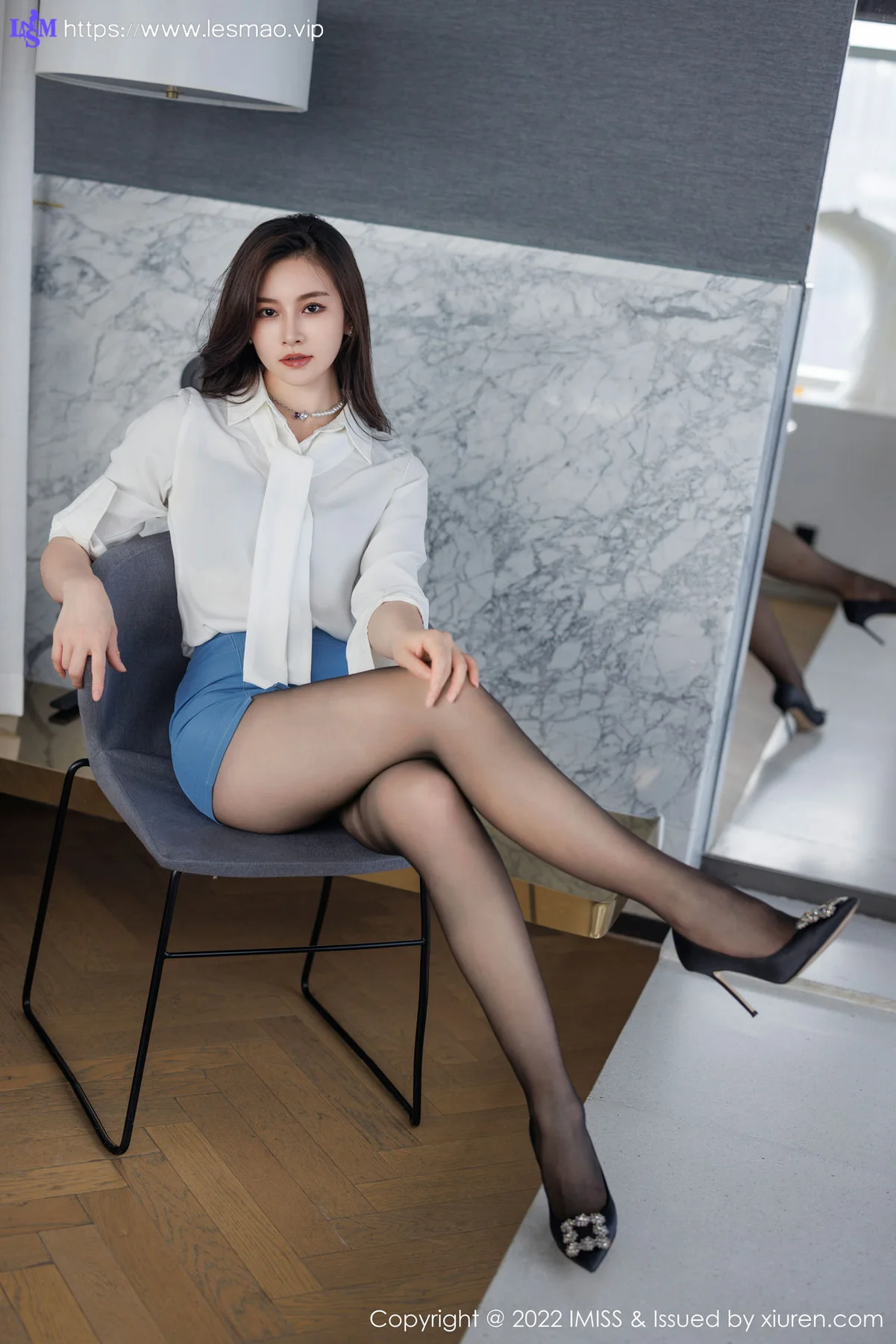 IMiss 爱蜜社 Vol.700 Vanessa 黑色蕾丝内衣性感写真 - 3