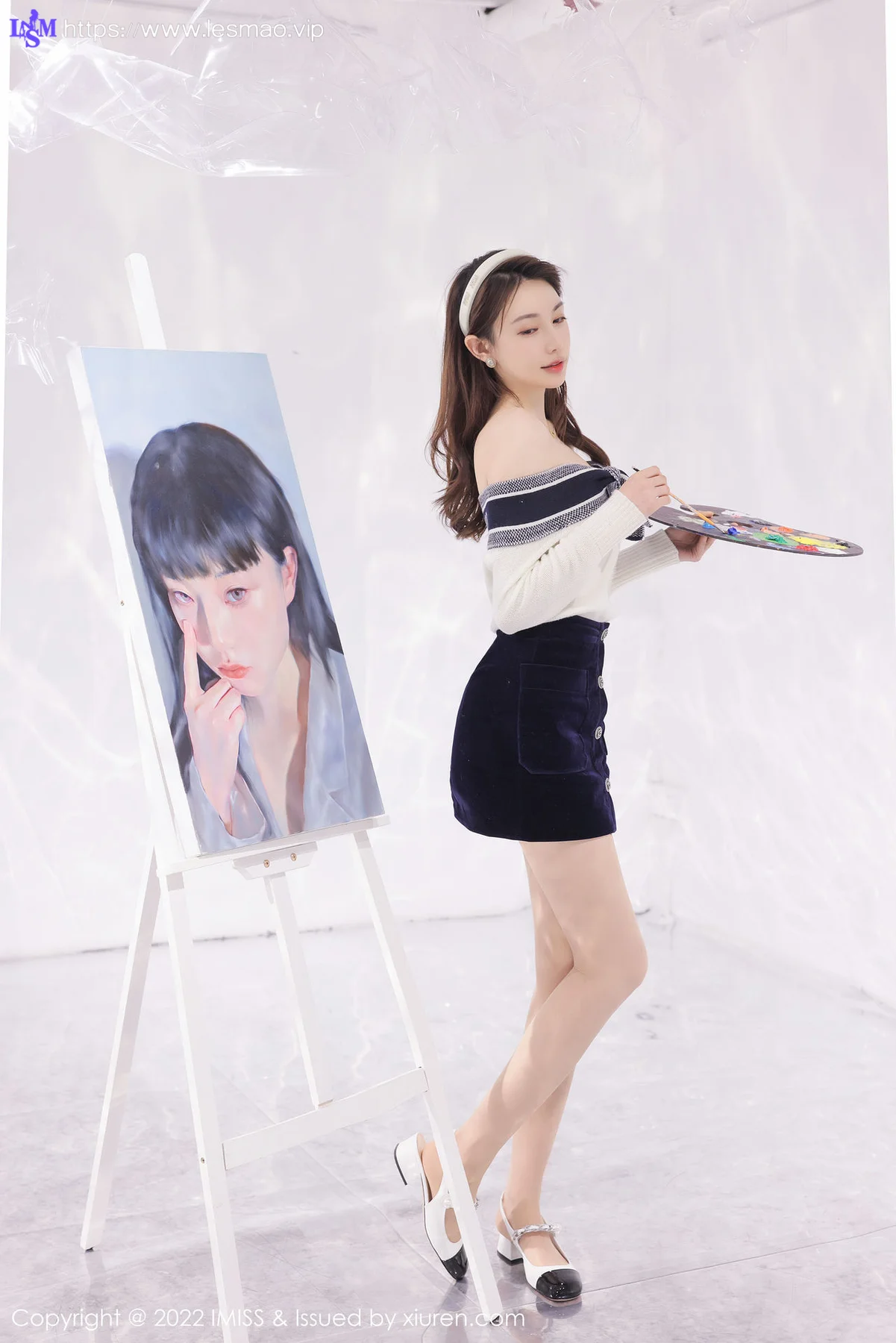 IMiss 爱蜜社 Vol.704 刘奕宁 制服画室 - 3