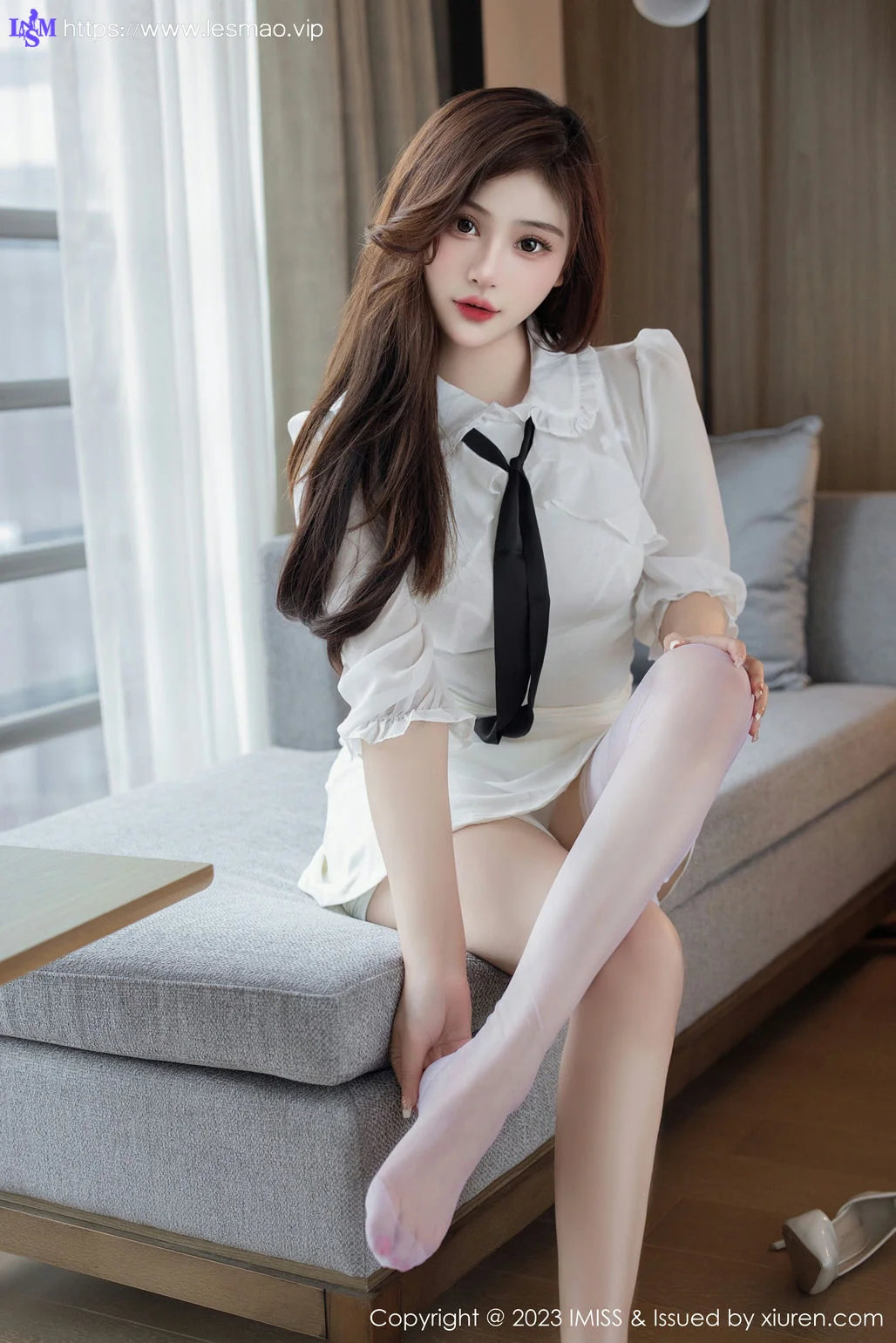 IMiss 爱蜜社 Vol.712 Lavinia肉肉 白色蕾丝内衣写真 - 9