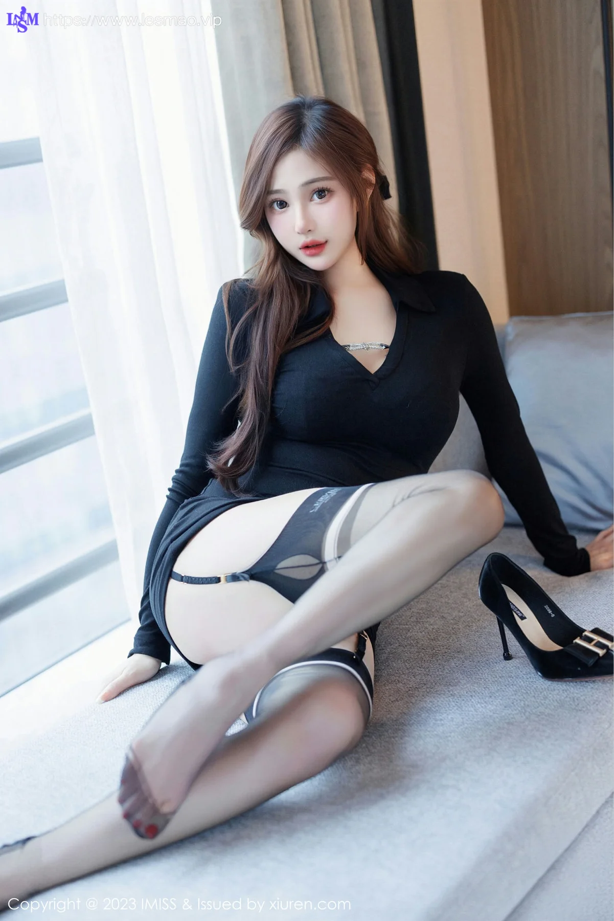 IMiss 爱蜜社 Vol.724 Lavinia肉肉 黑色轻透内衣性感写真3 - 7