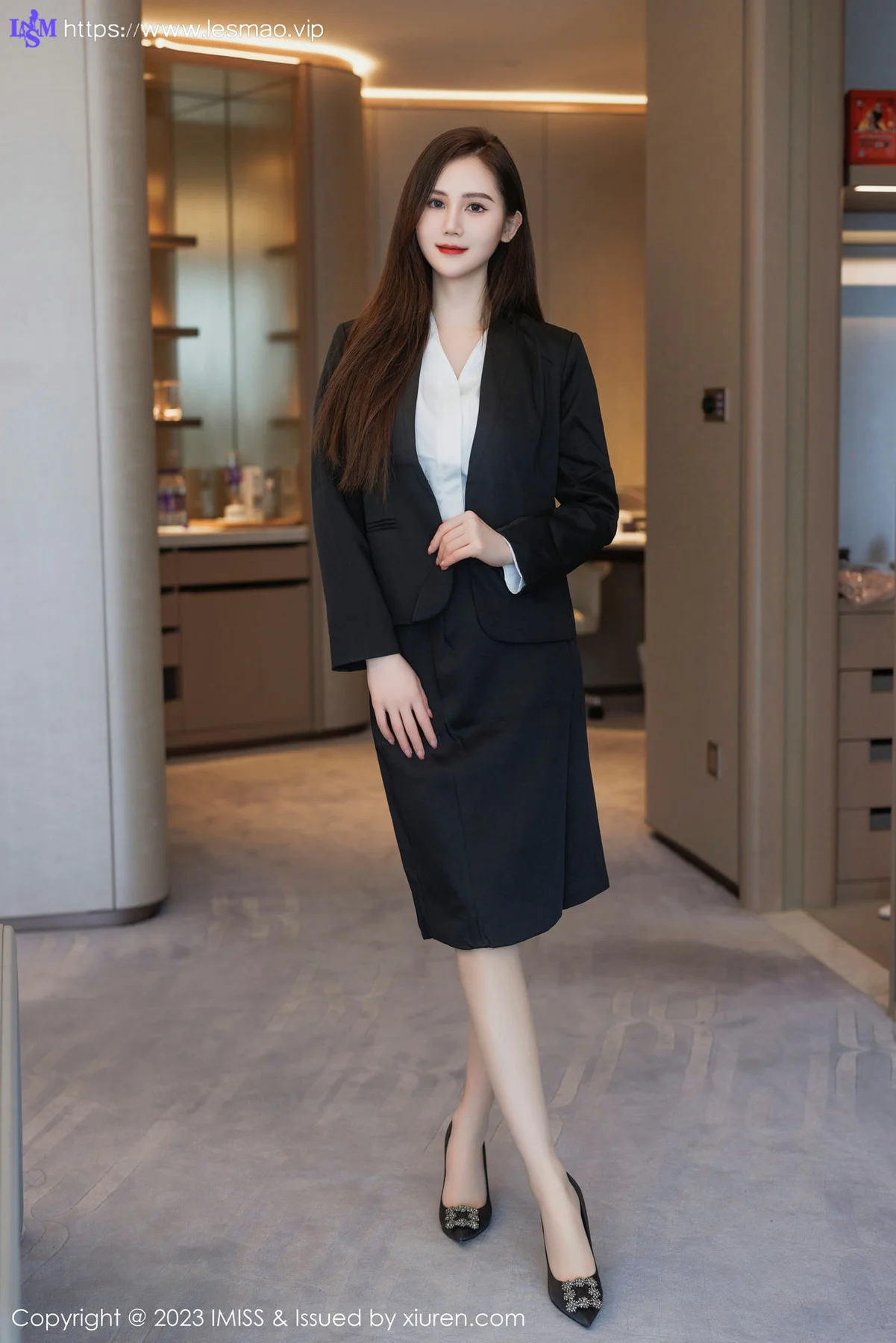 IMiss 爱蜜社 Vol.739 SISY思 黑色Ol性感写真 - 4