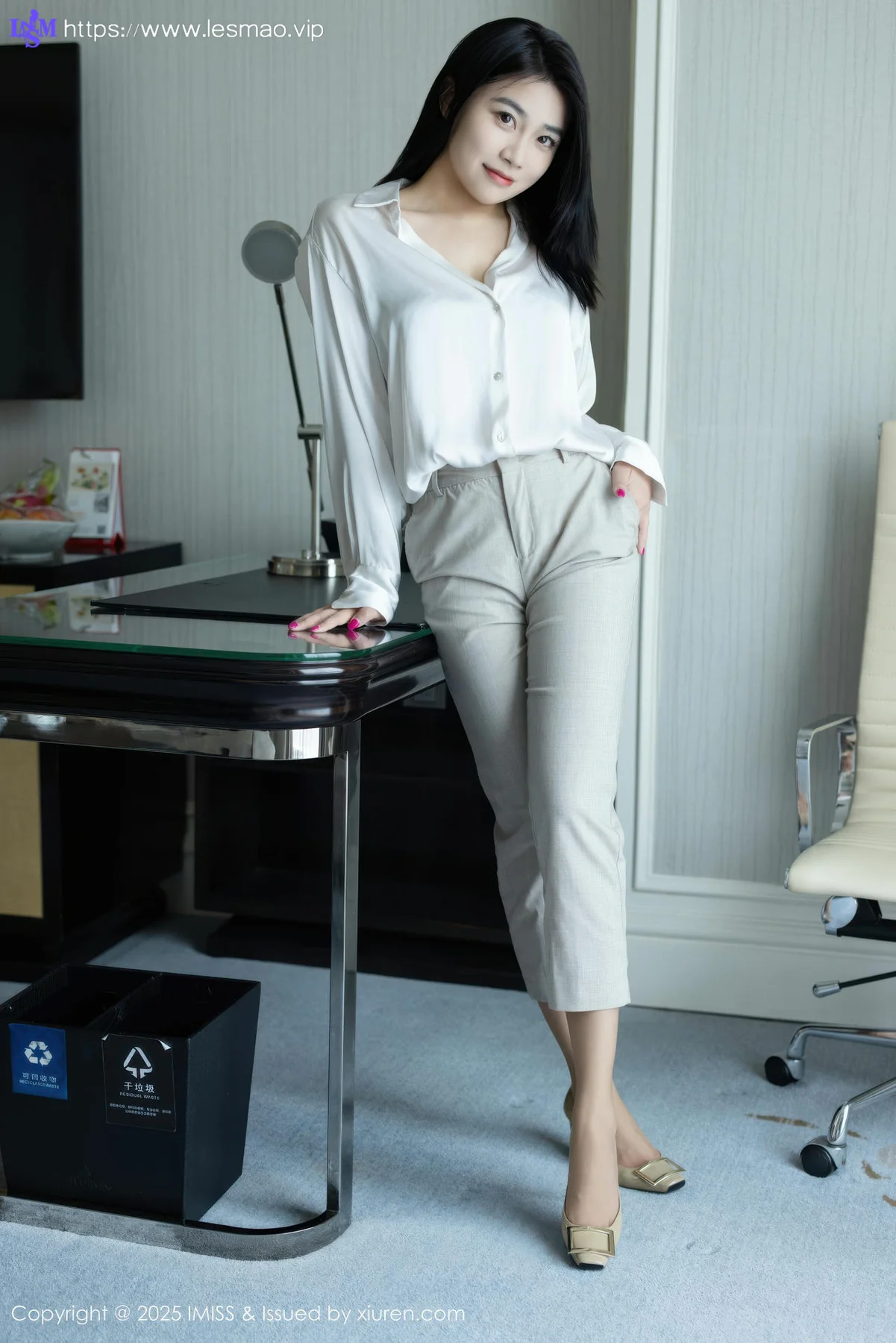 IMiss 爱蜜社 Vol.800 许诺Sabrina 白色OL服饰 - 10