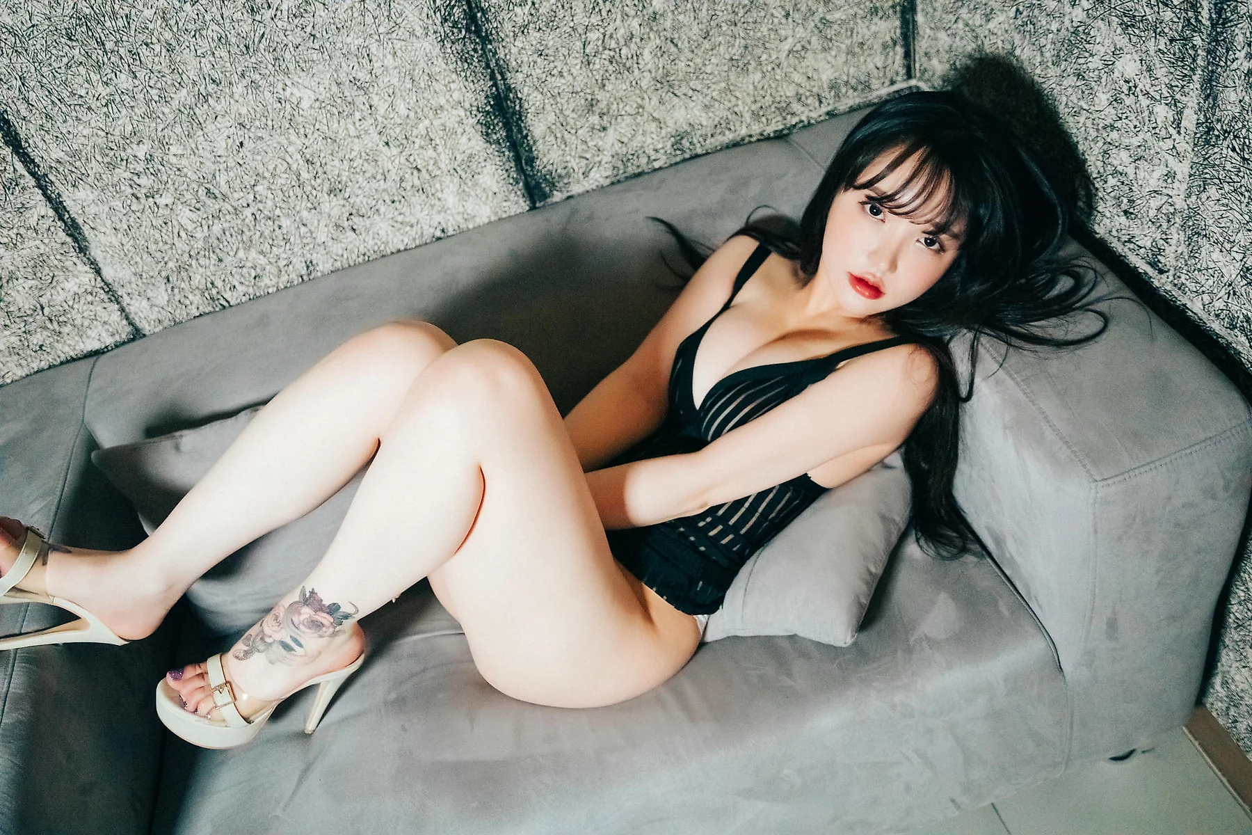 Loozy No.063 Ye Eun黑丝背心蕾丝内裤 - 5