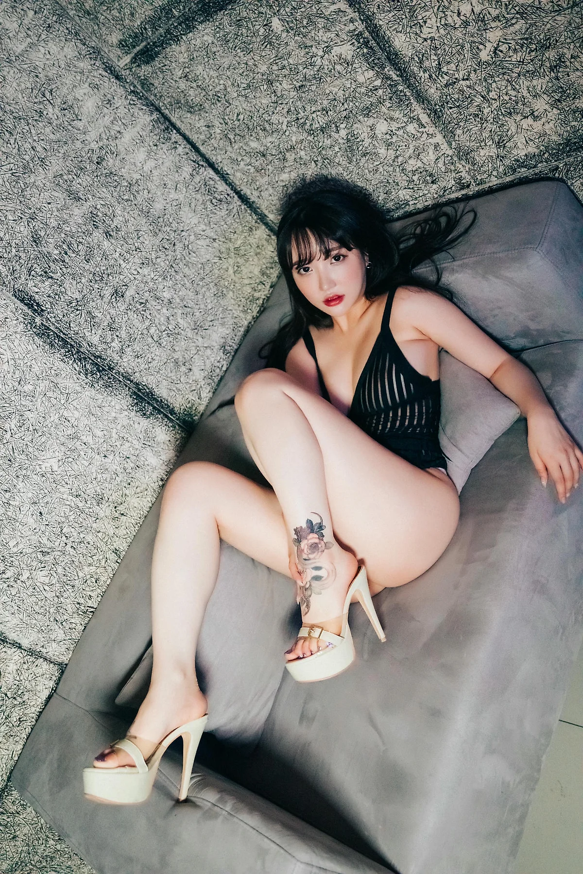 Loozy No.063 Ye Eun黑丝背心蕾丝内裤 - 7