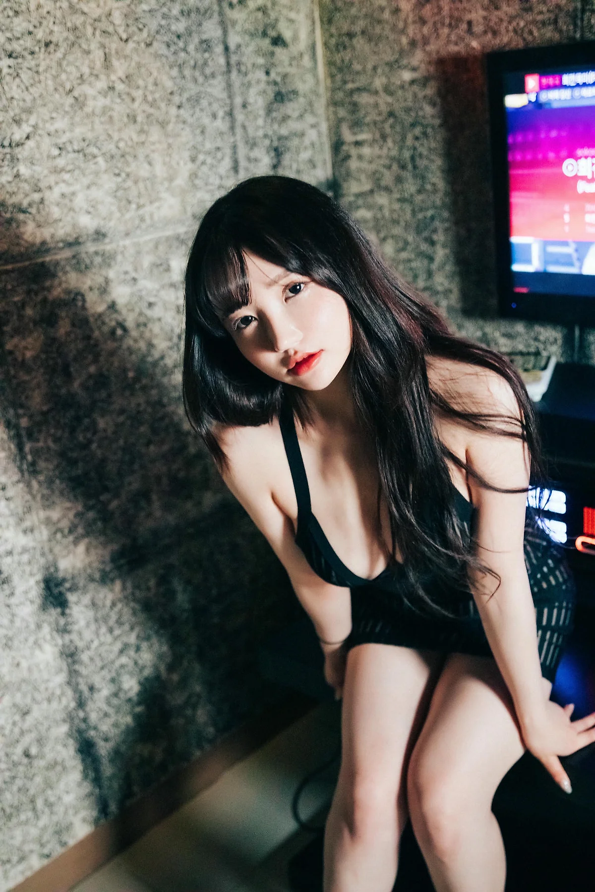 Loozy No.063 Ye Eun黑丝背心蕾丝内裤 - 7