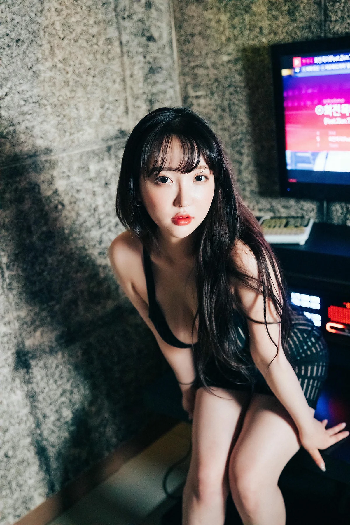 Loozy No.063 Ye Eun黑丝背心蕾丝内裤 - 8