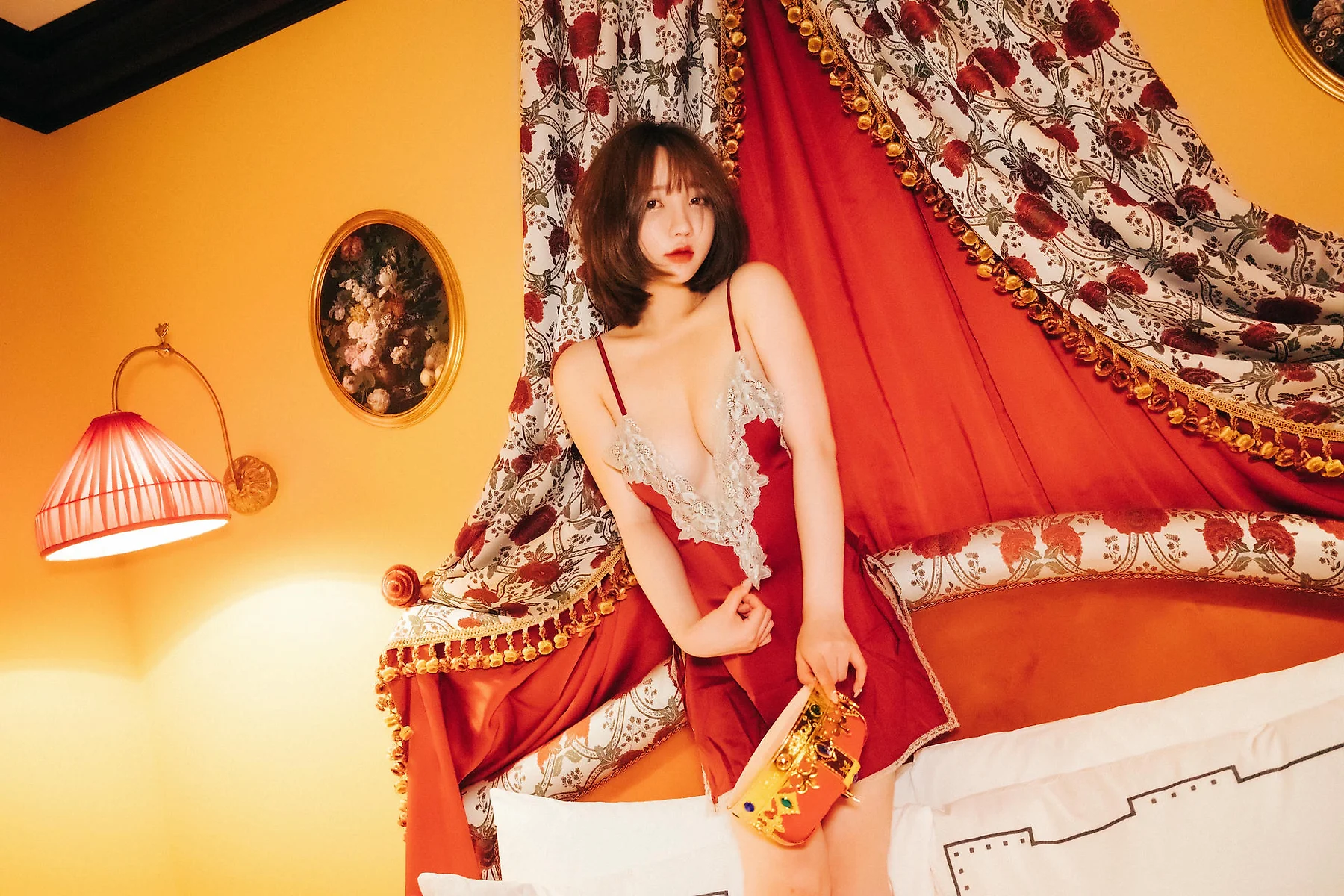 Loozy No.064 Ye Eun红色丝绸睡衣 - 10