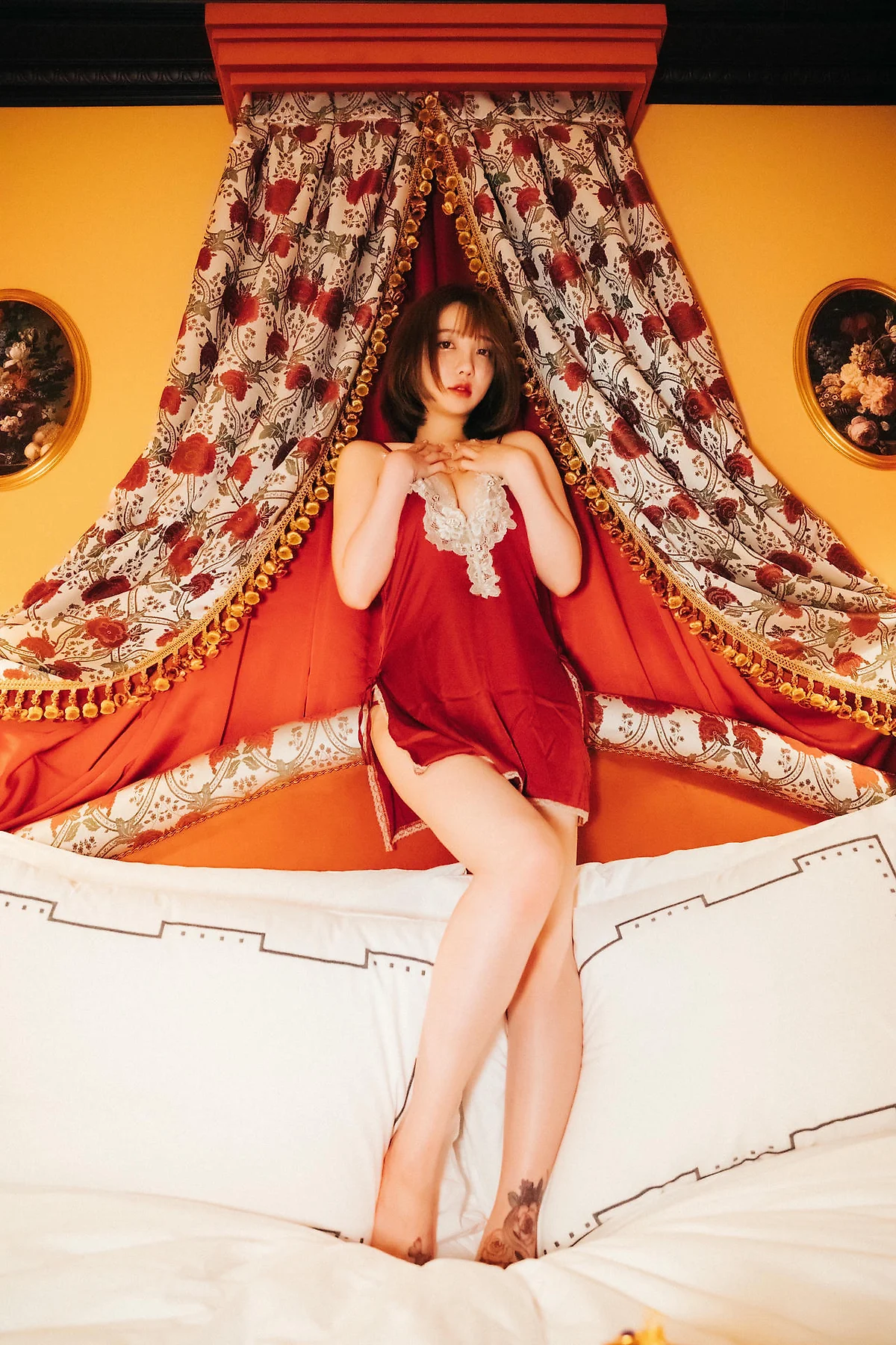 Loozy No.064 Ye Eun红色丝绸睡衣 - 10