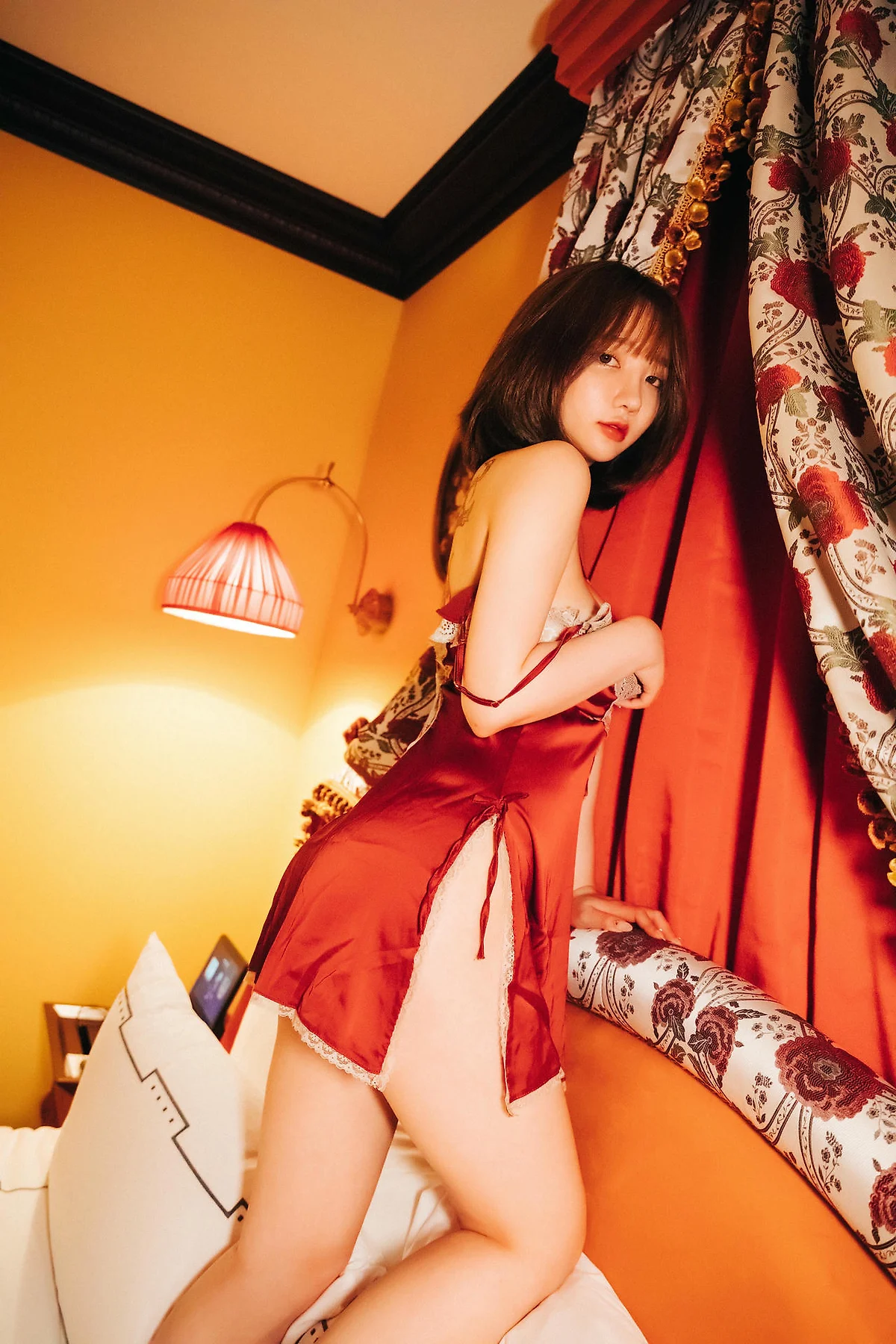 Loozy No.064 Ye Eun红色丝绸睡衣 - 3