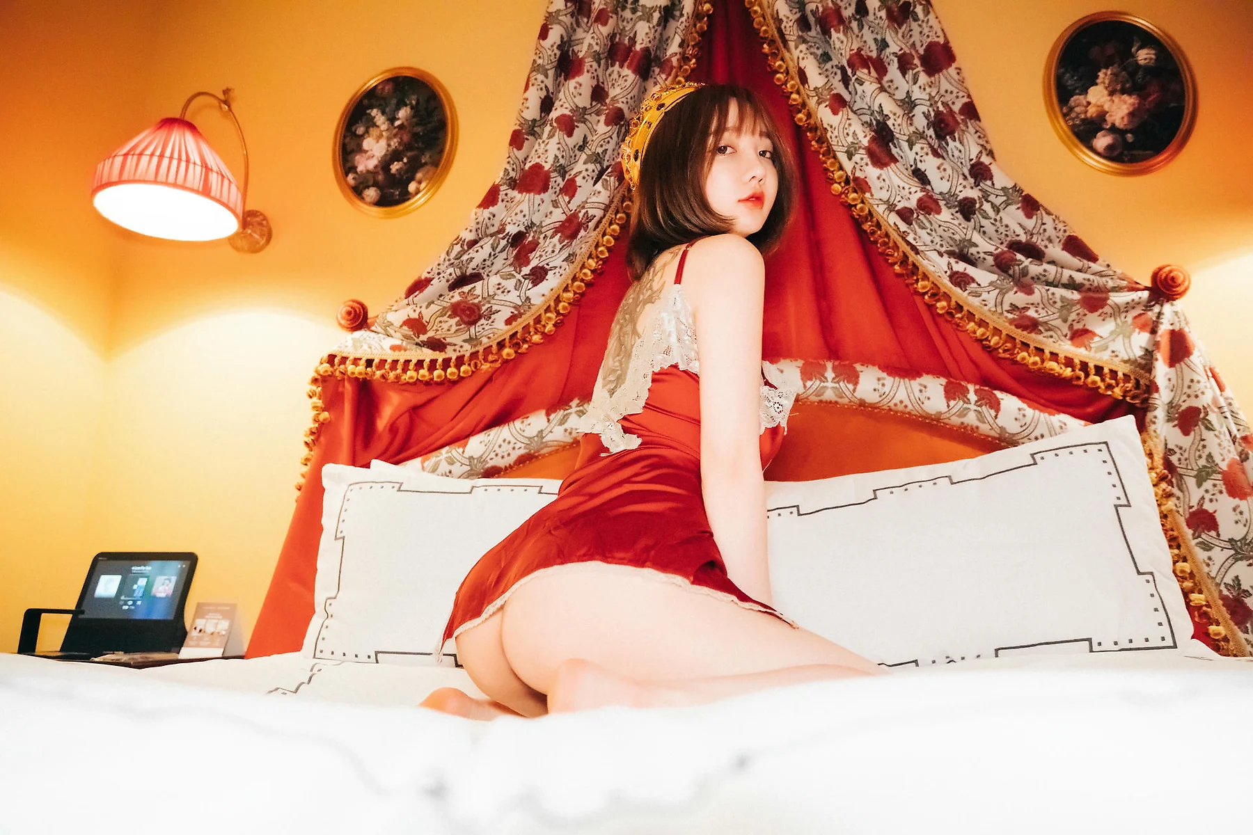 Loozy No.064 Ye Eun红色丝绸睡衣 - 6