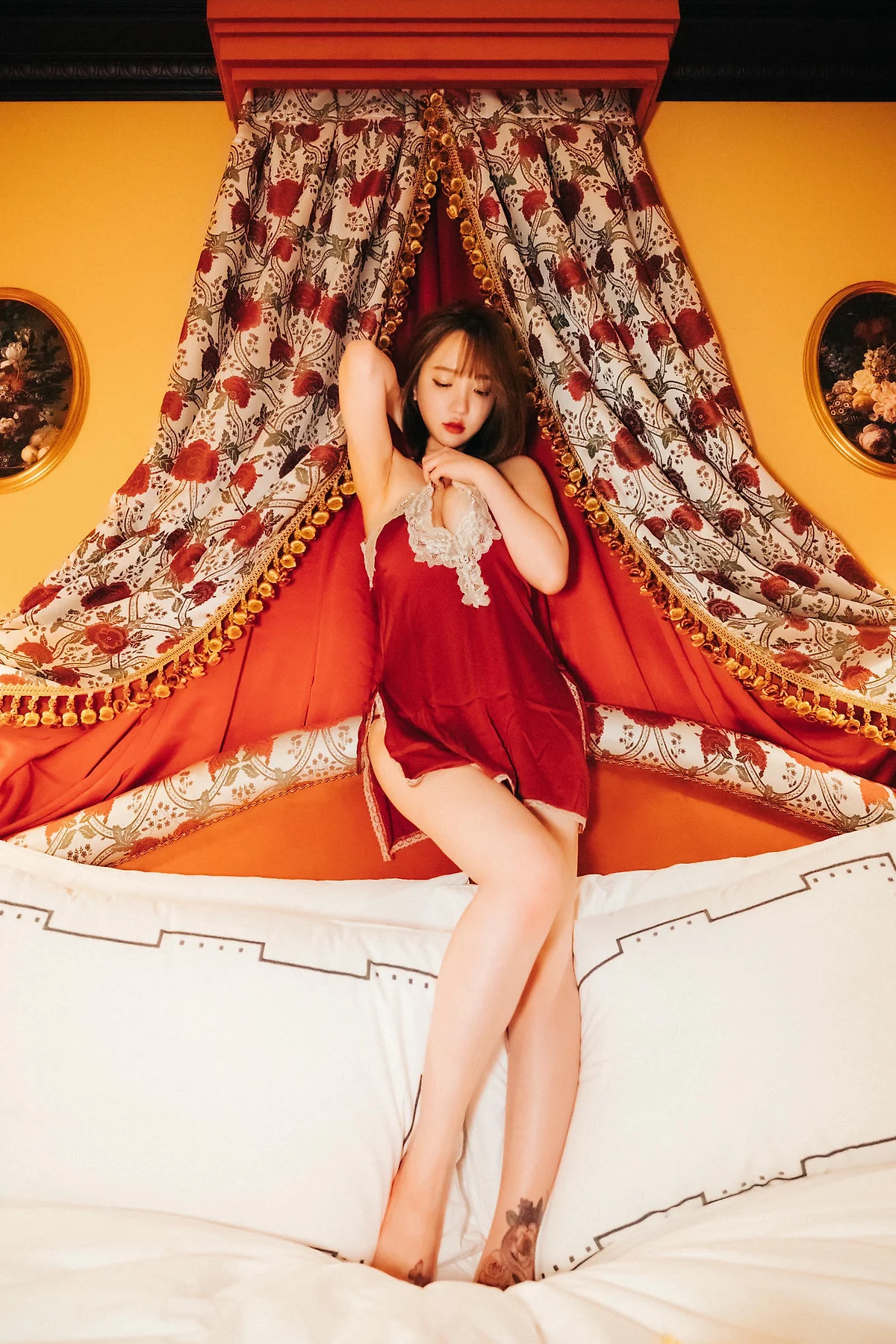 Loozy No.064 Ye Eun红色丝绸睡衣 - 5