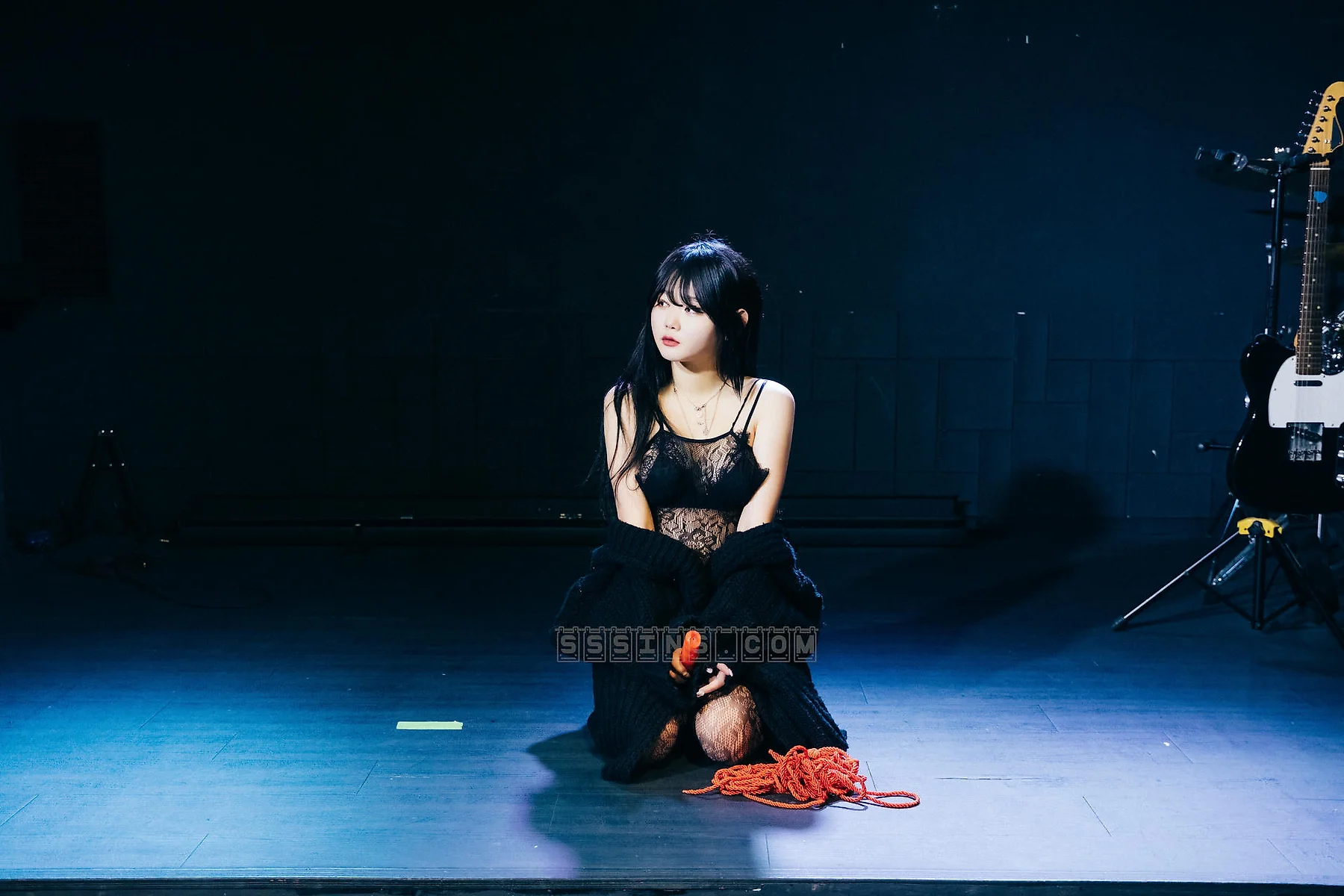 Loozy No.096 Zia黑丝蕾丝吊袜 - 1