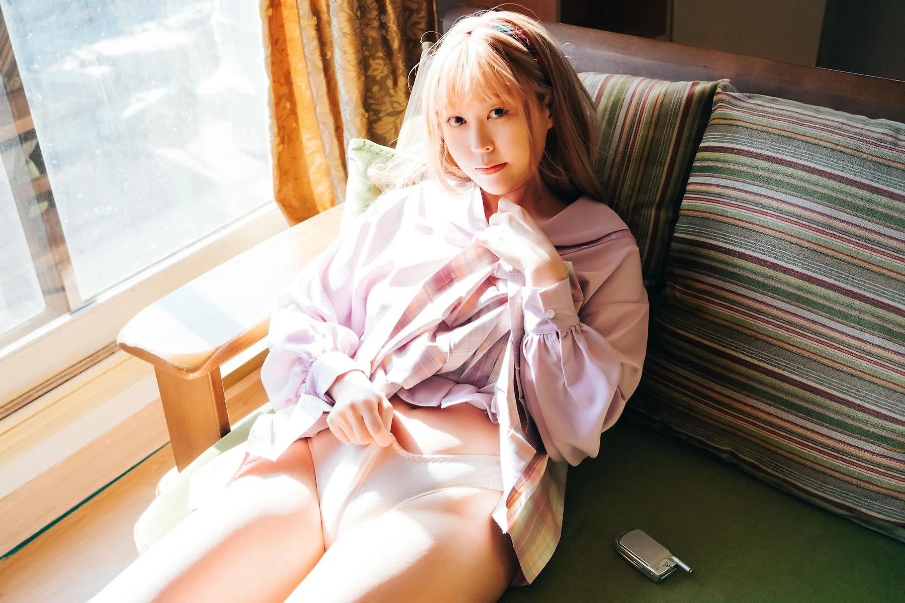 Loozy No.124 Mozzi阳光下的格子少女 - 4