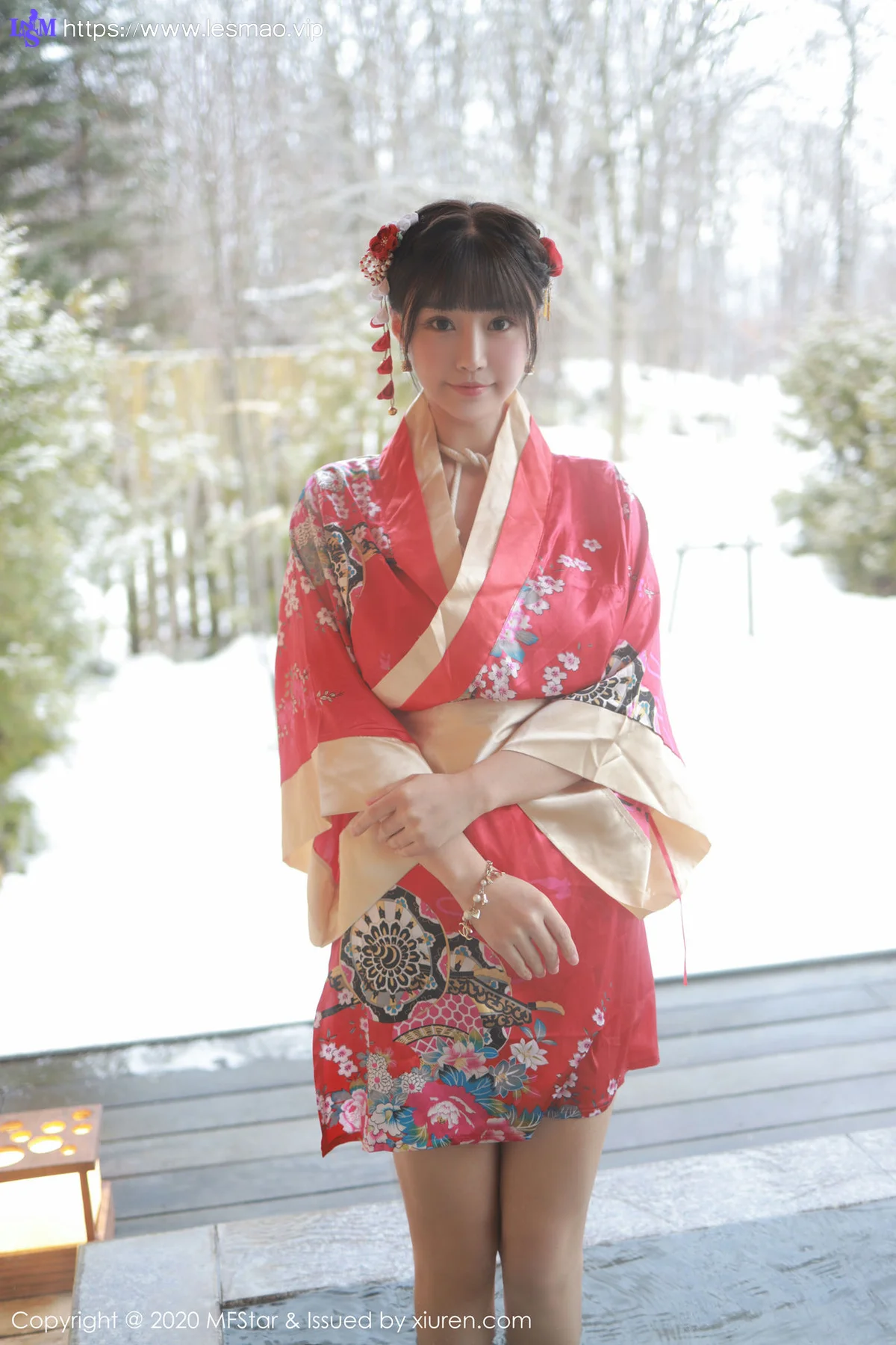 MFStar 模范学院 Vol.249 和服捆绑室外温泉湿身 朱可儿Flo... - 3