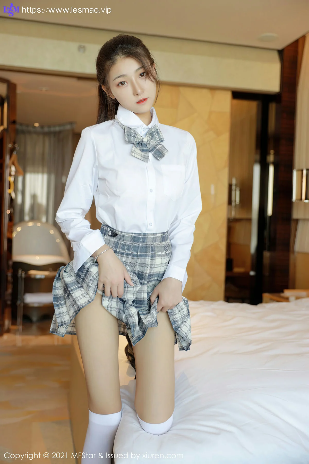 MFStar 模范学院 Vol.448  格子jk清纯少女 苏雨彤 - 5