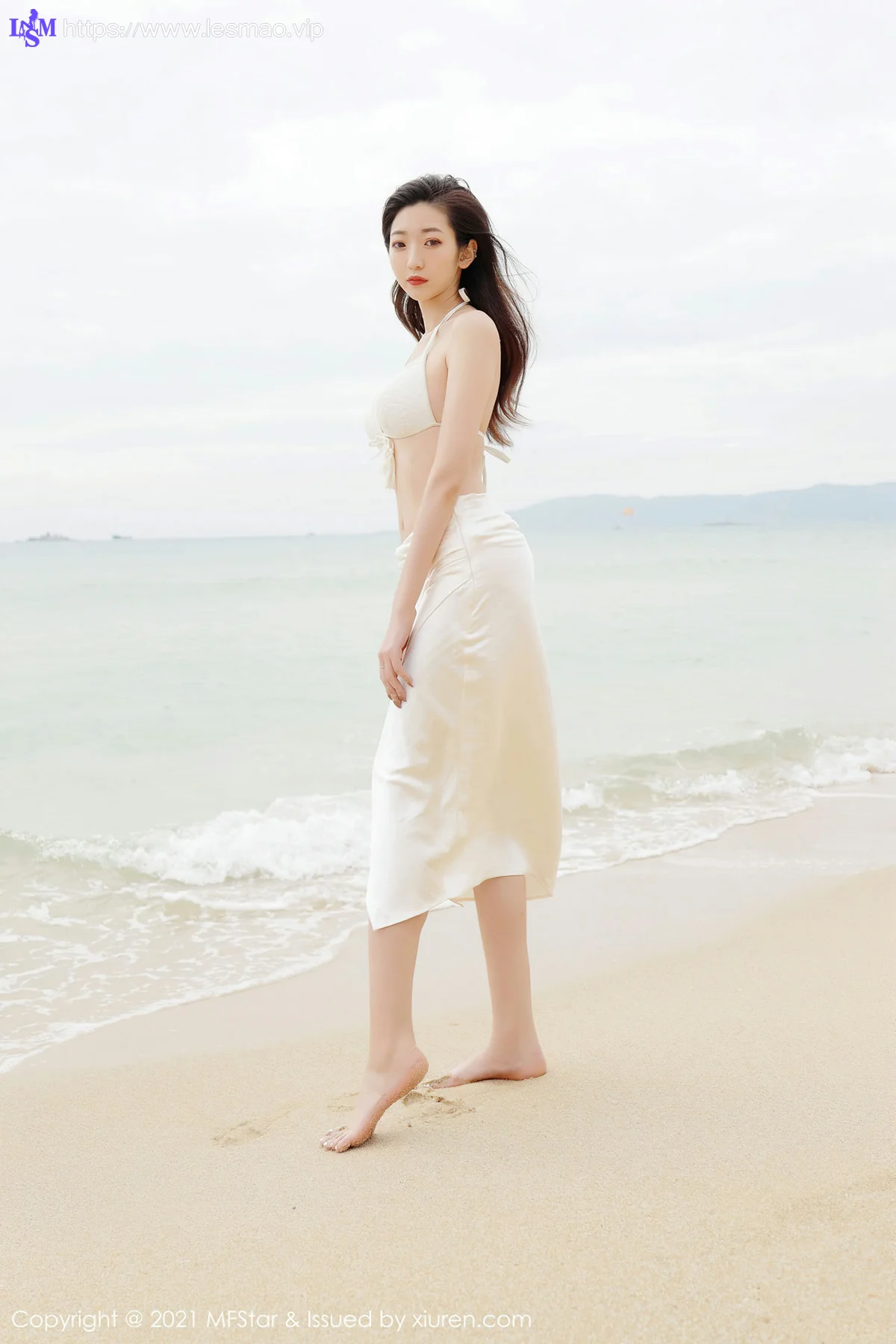 MFStar 模范学院 Vol.464  安琪yee 沙滩白色比基尼 - 4