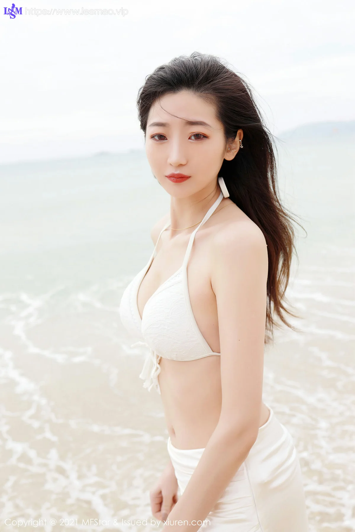 MFStar 模范学院 Vol.464  安琪yee 沙滩白色比基尼 - 6