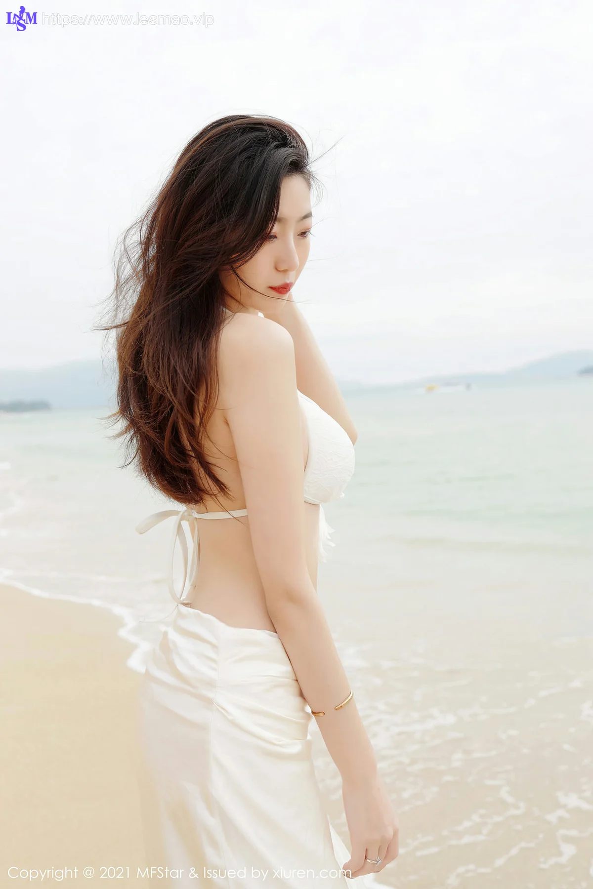 MFStar 模范学院 Vol.464  安琪yee 沙滩白色比基尼 - 3